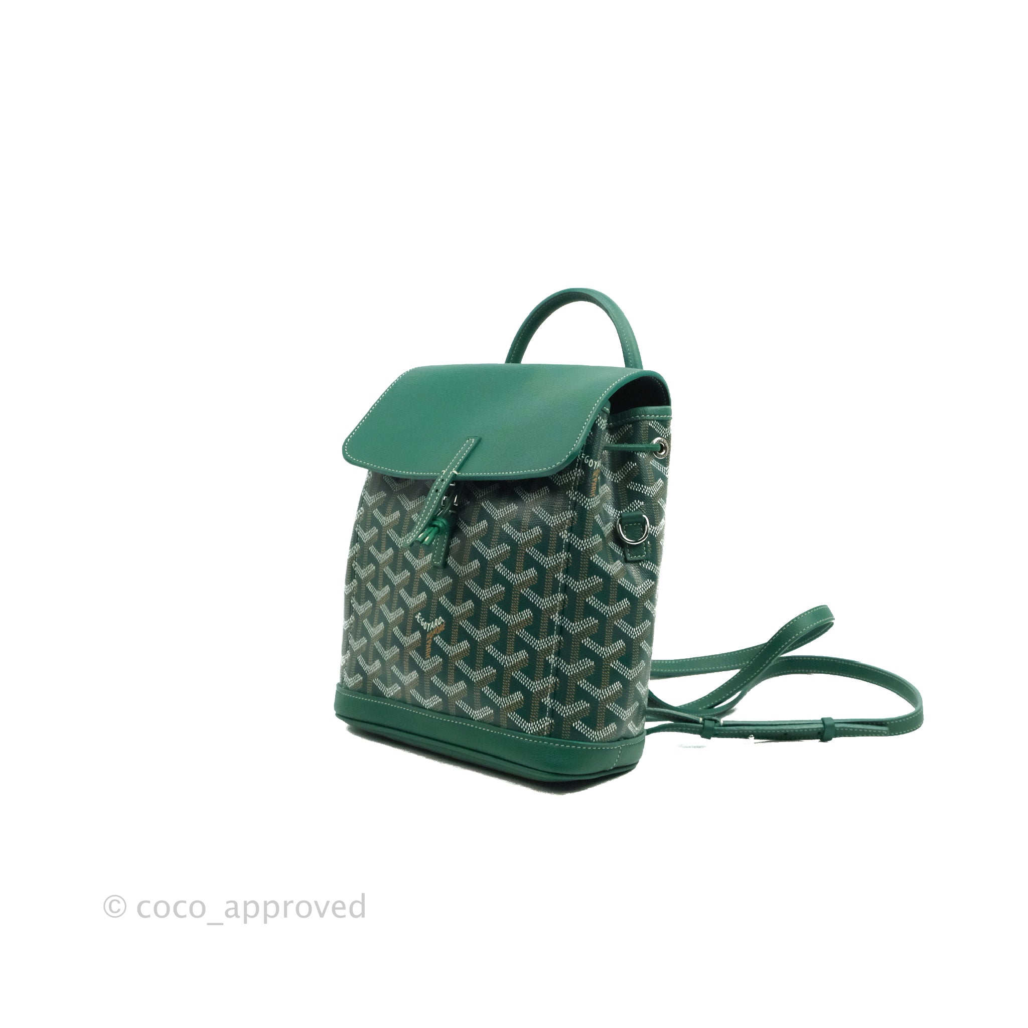 Goyard Mini Alpin Backpack Green Goyardine Calfskin – Coco
