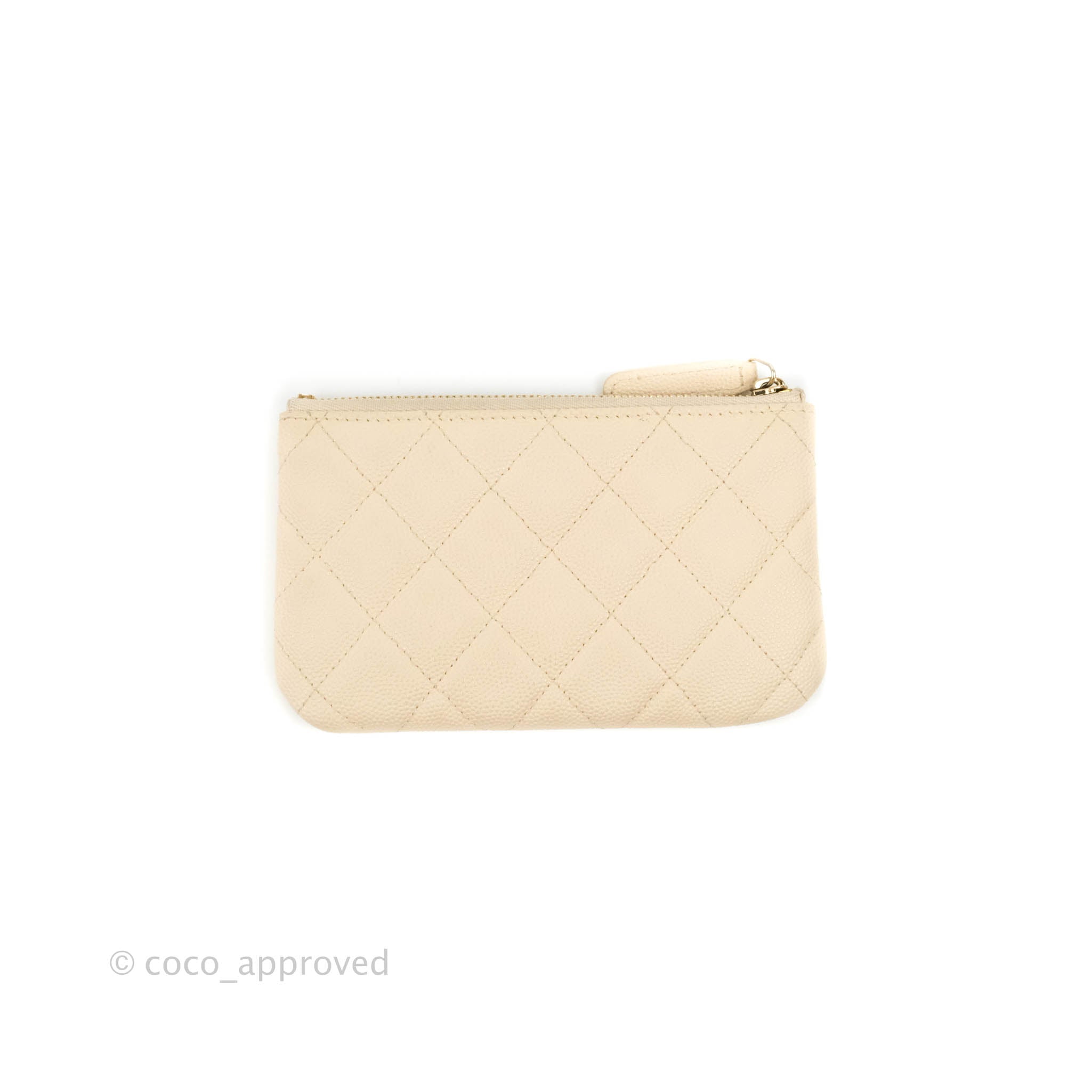 Chanel Quilted Mini O Case Light Beige Caviar Gold Hardware – Coco