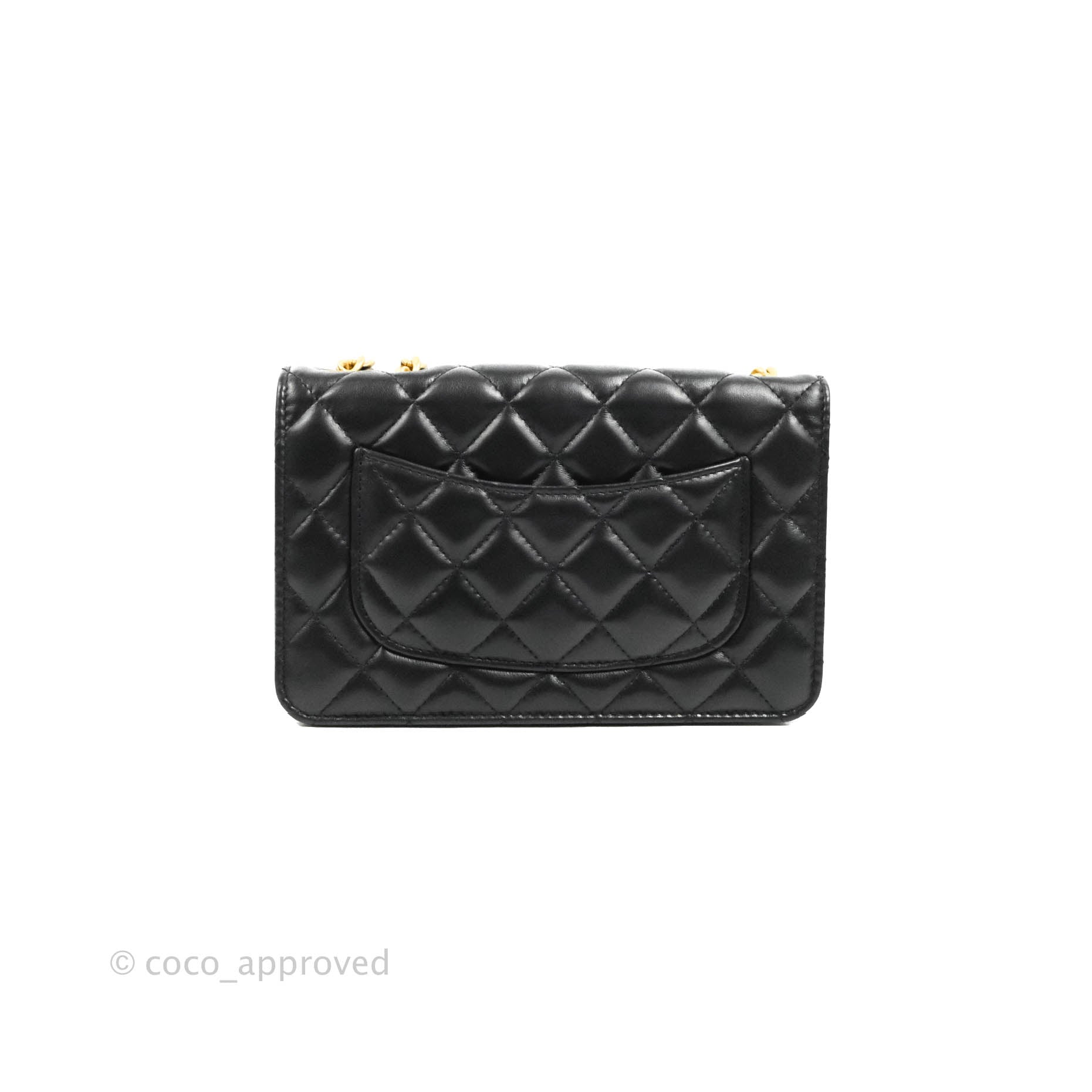 black leather chanel wallet authentic