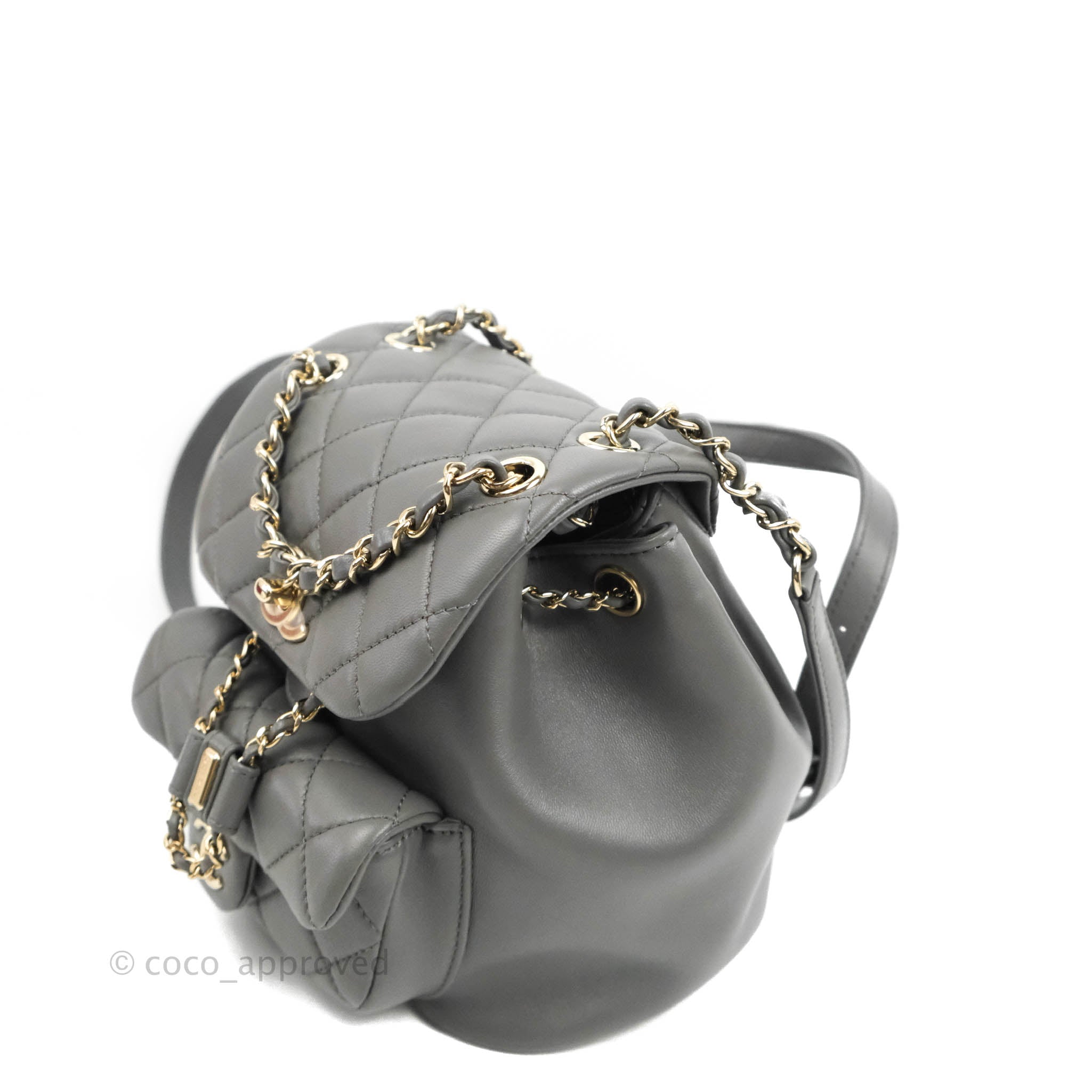 Chanel Black Vintage Lambskin Duma Backpack Bag 24k GHW 65340 For Sale at  1stDibs