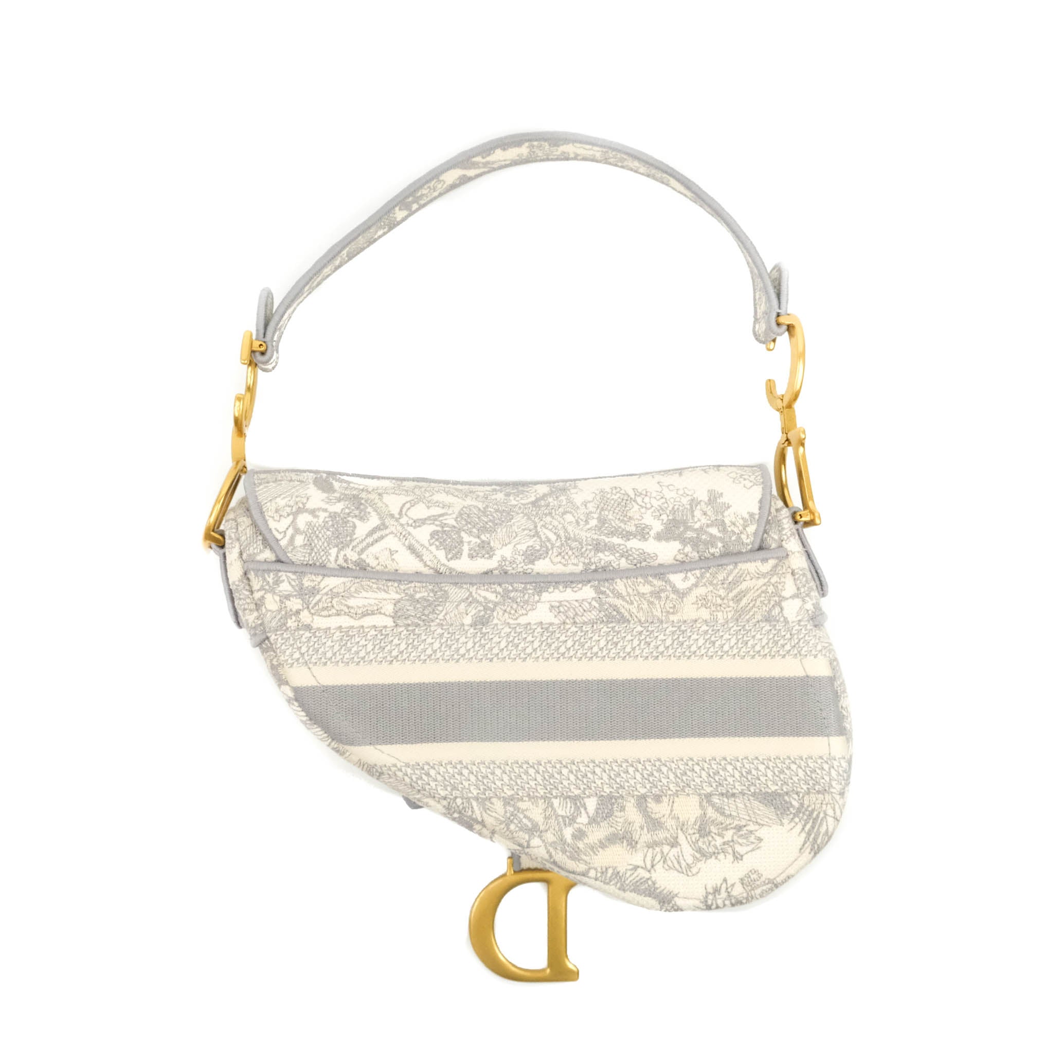 Dior Women's Toile de Jouy Voyage Embroidery Saddle Bag