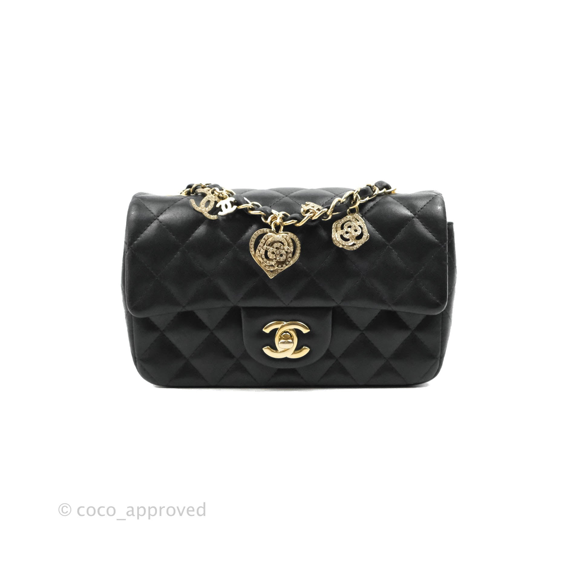 Chanel Limited Edition Valentine Charm Porte Bonheur Flap Bag in Black