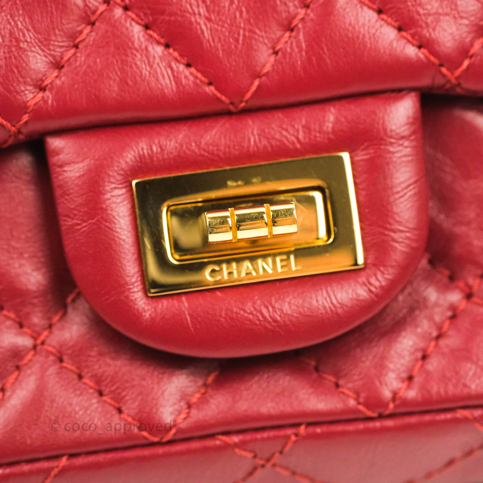 Chanel Mini Reissue 224 Red Aged Calfskin Gold Hardware – Coco Approved  Studio