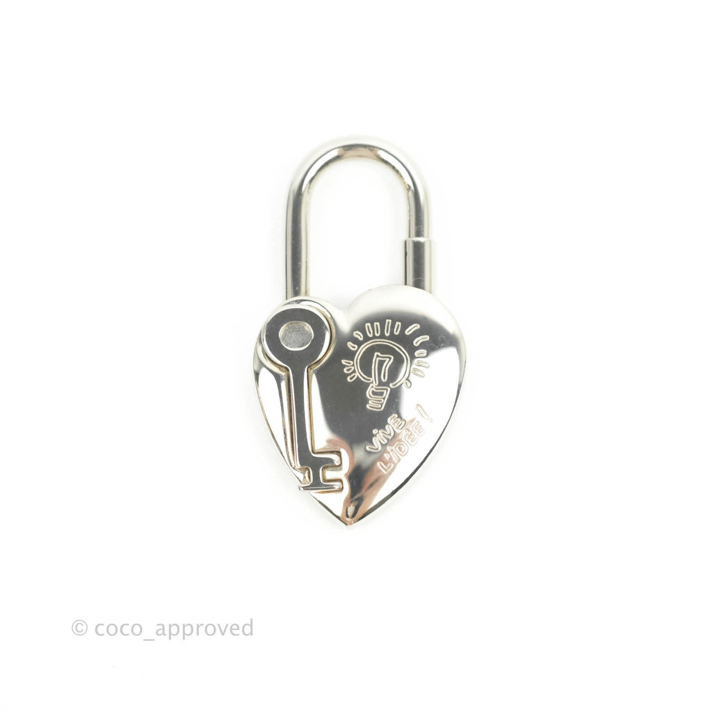 Hermès Annee De La Fantaisie Heart Cadena Lock Charm Palladium Plated