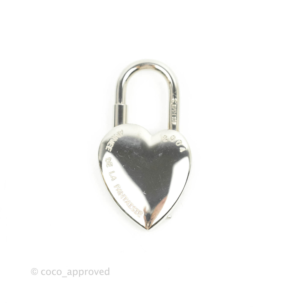 Hermès Annee De La Fantaisie Heart Cadena Lock Charm Palladium Plated