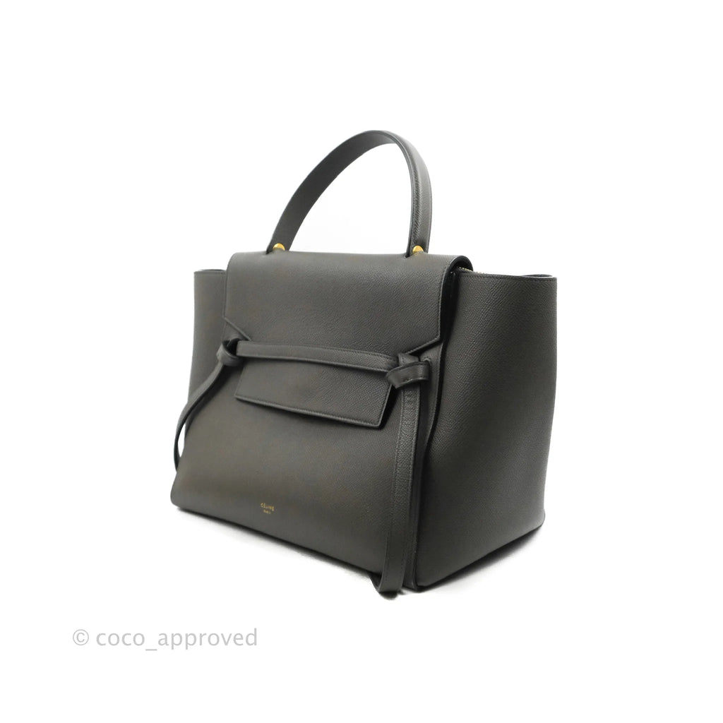 Celine Mini Belt Bag Grey Grained Calfskin Gold Hardware