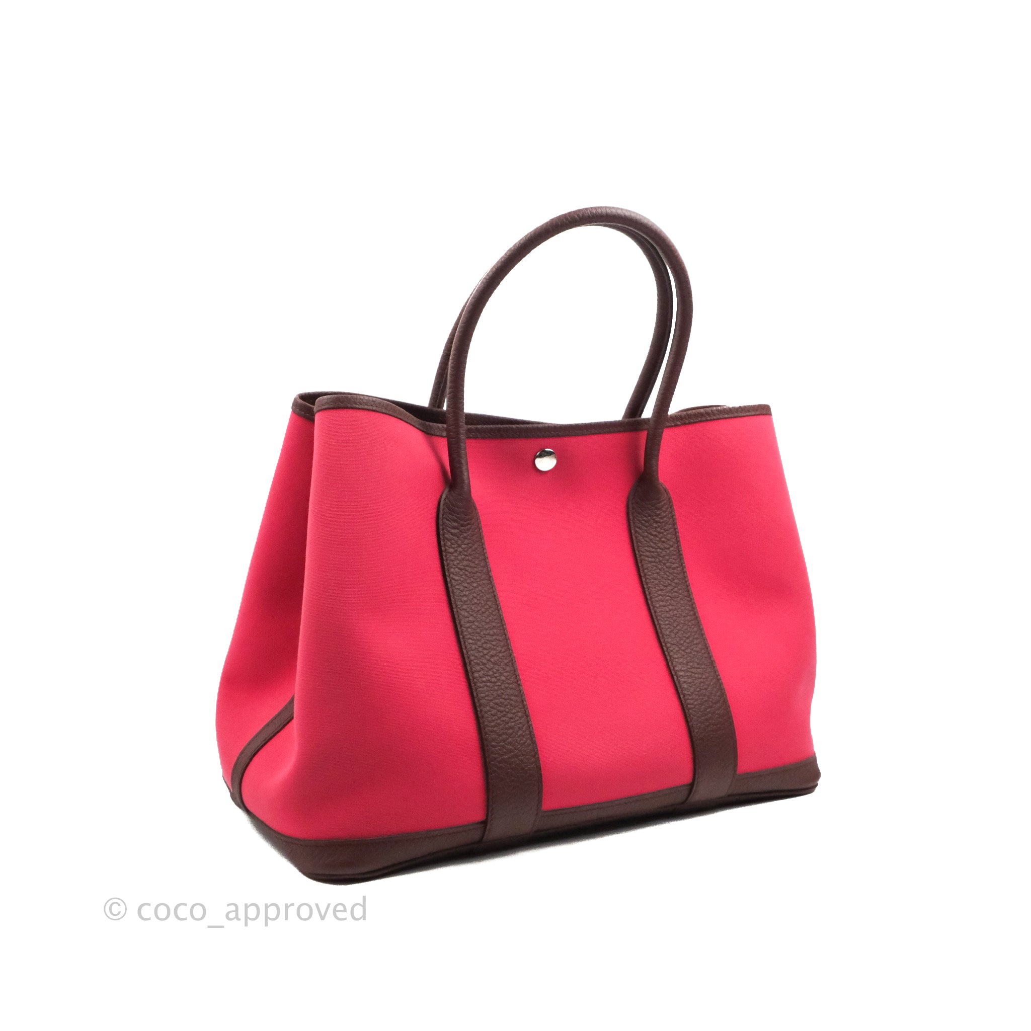 Hermès Garden Party 36 Rose Extreme/ Bordeaux Canvas – Coco Approved Studio