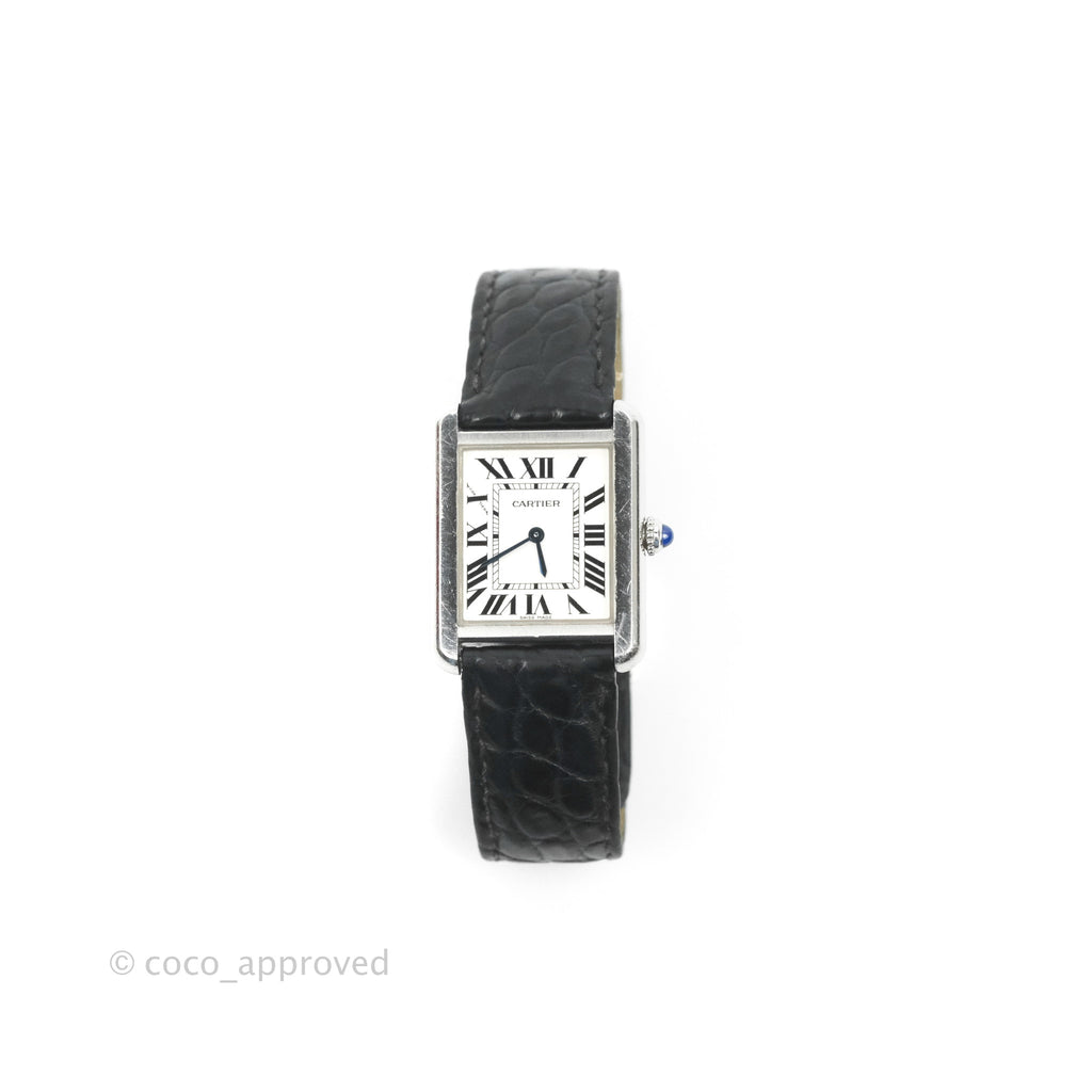 Cartier Small Tank Must Watch Stainless Steel Black