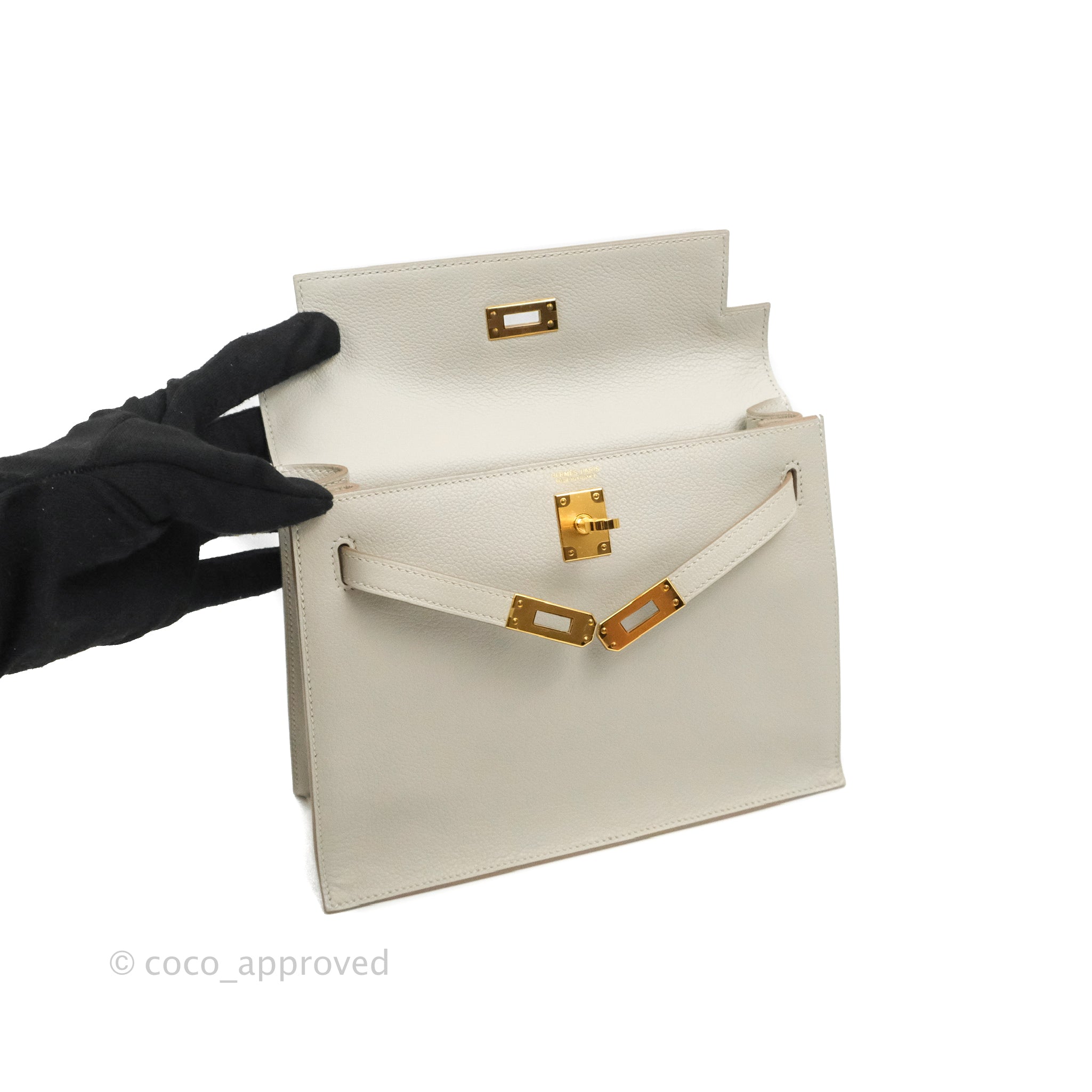 Replica Hermes Kelly Danse II Bag In Gold Evercolor Calfskin