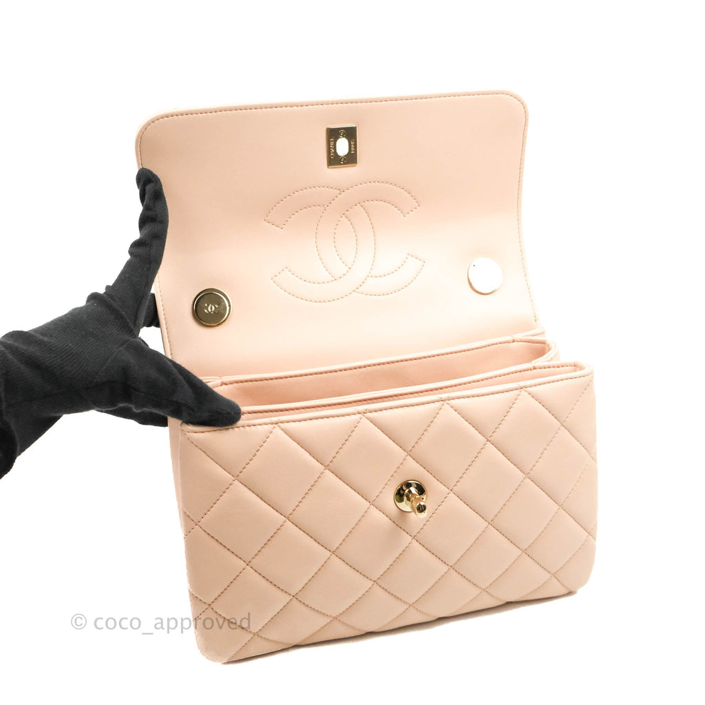 Chanel Small Trendy CC Light Pink Lambskin Gold Hardware