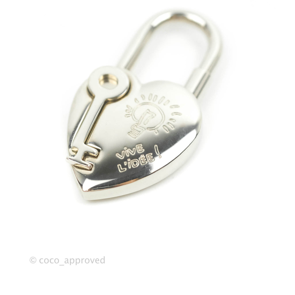 Hermès Annee De La Fantaisie Heart Cadena Lock Charm Palladium Plated