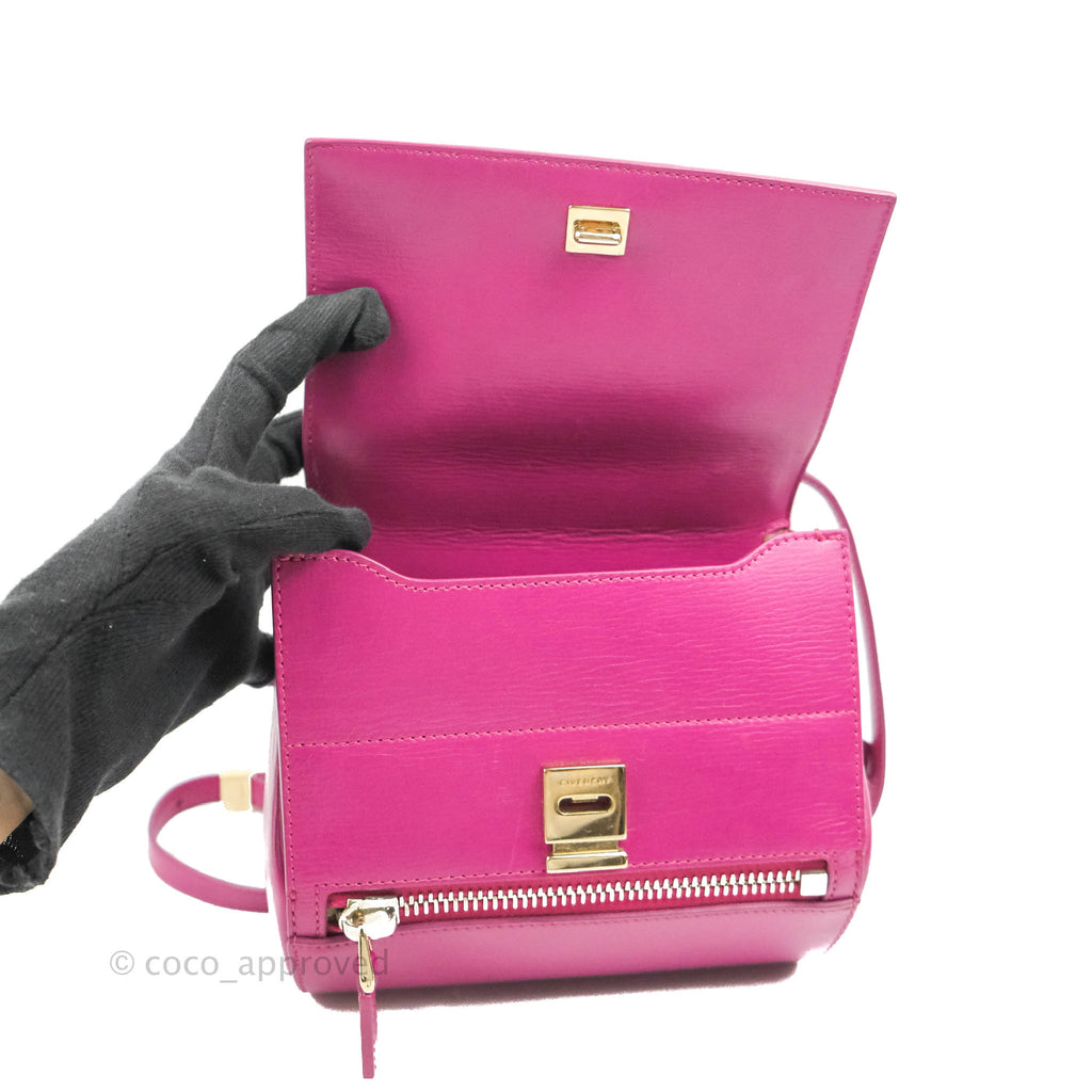 Givenchy Purple Pandora Box Leather Crossbody Bag Gold Hardware
