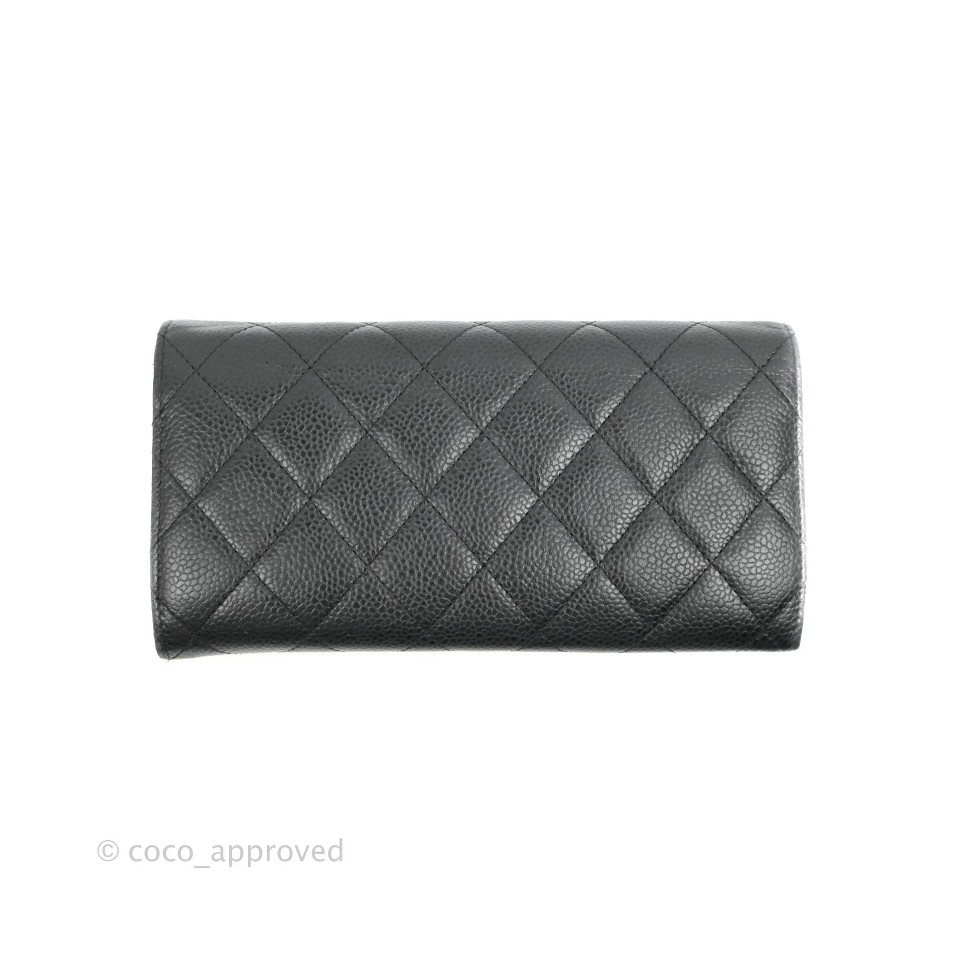 Chanel Black Caviar Quilted Large Classic Flap Wallet – Coco