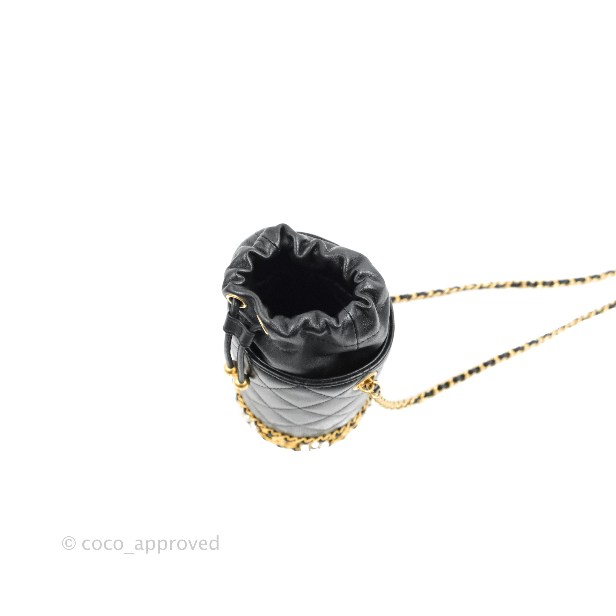 Chanel Vintage CC Bucket Bag Black Caviar Gold Hardware – Madison Avenue  Couture