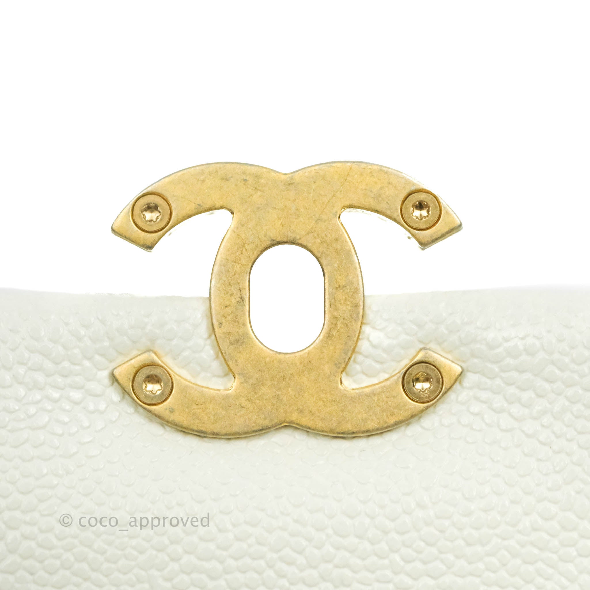 Chanel White Caviar Square Mini with 24K Gold Hardware – CCSYESPLSSG