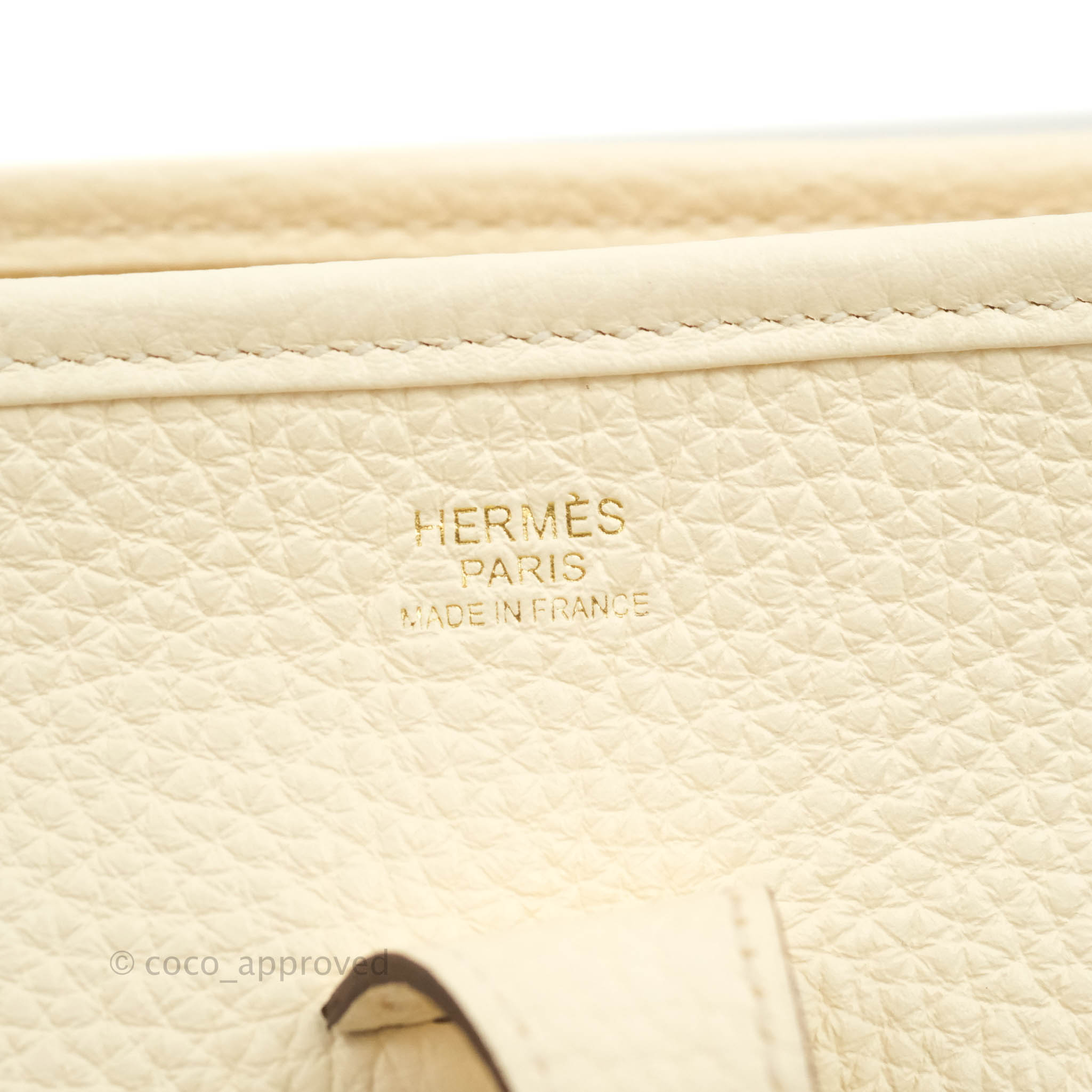 Hermès Evelyne Tpm In New White Taurillon Clemence e With Gold  Hardware