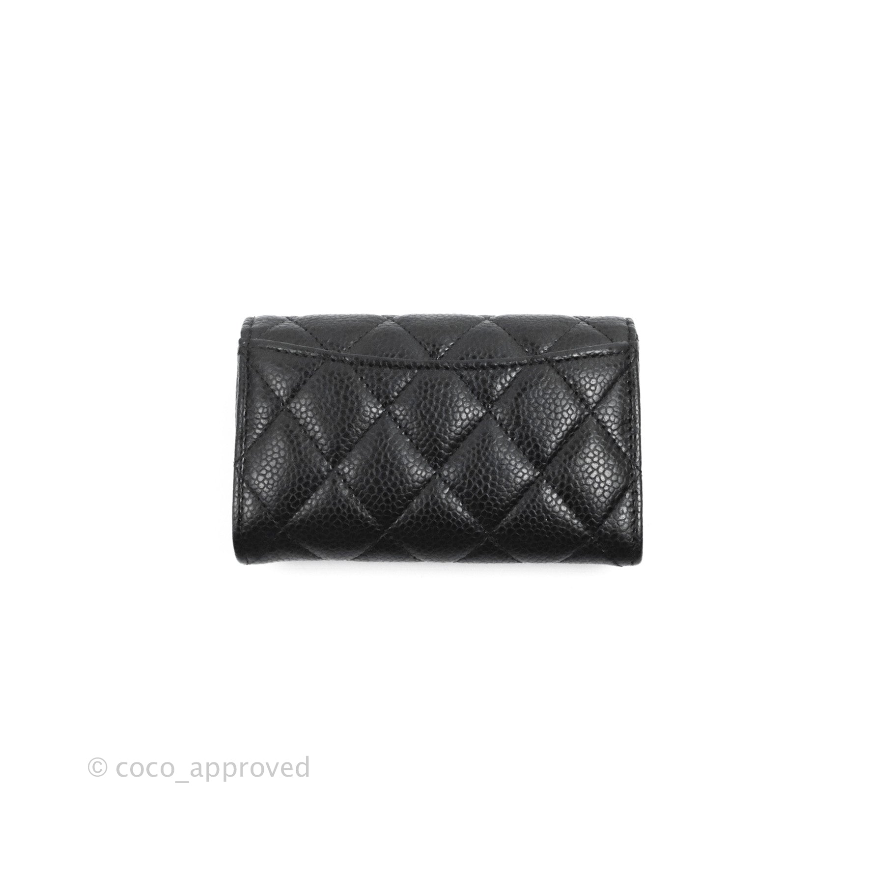 Chanel Card Holder Quilted Diamond Red in Caviar with Silver-tone - US