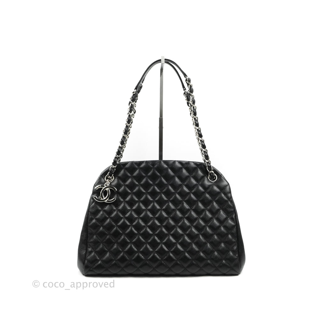 Chanel Quilted Large Just Mademoiselle Black Caviar Silver Hardware