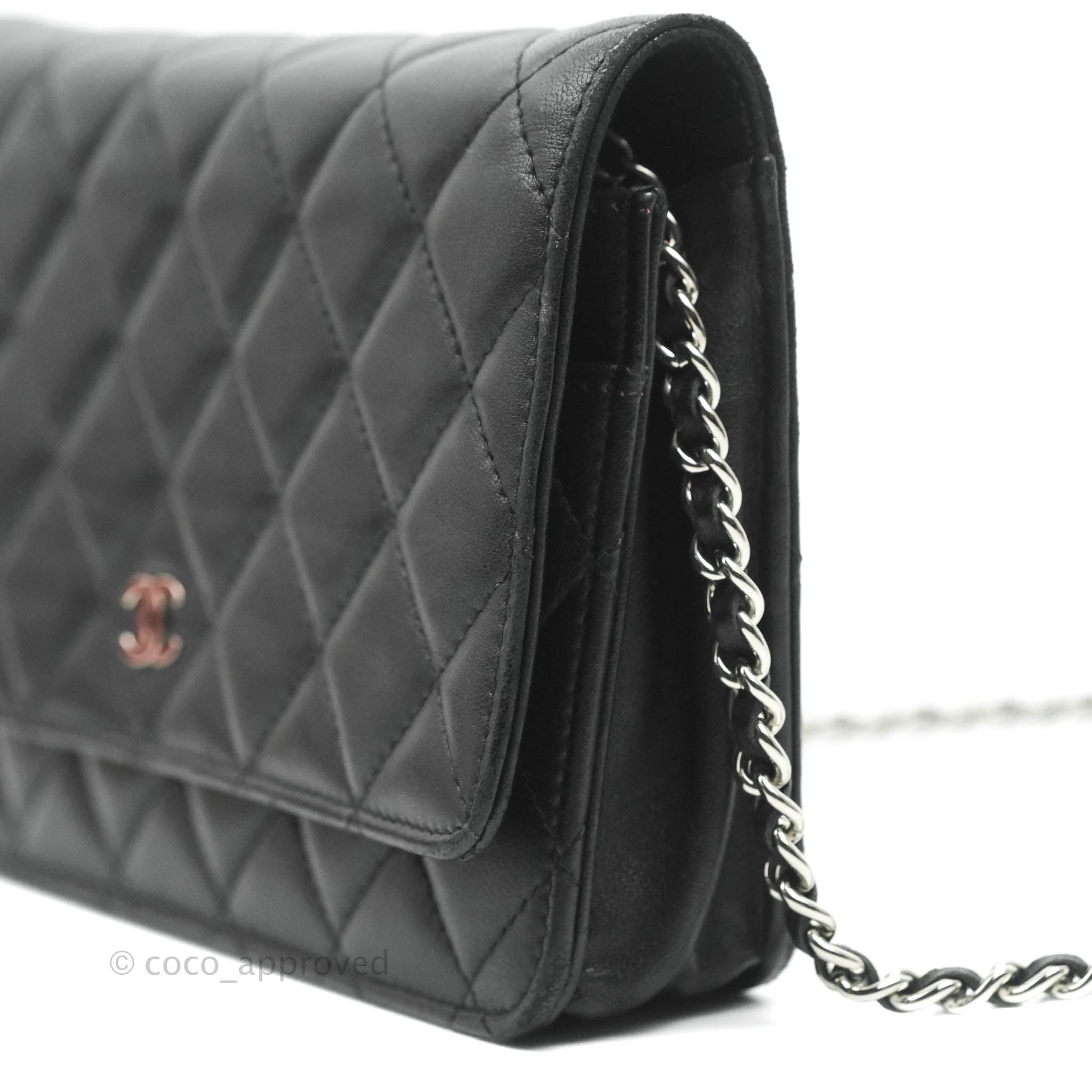 Chanel Classic Wallet On Chain Black Lambskin Silver Hardware – Coco  Approved Studio