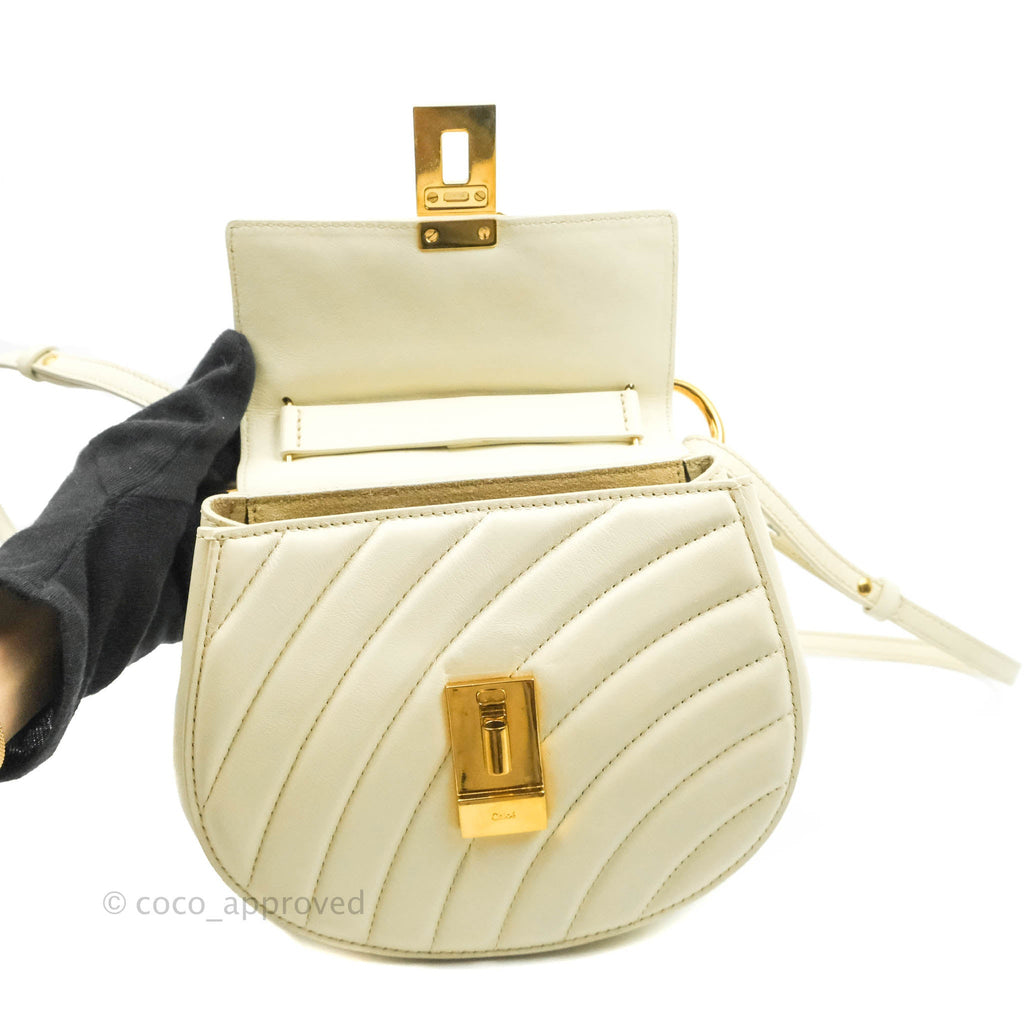 Chloé Mini Drew Bijou Bag Natural White Quilted Smooth Calfskin