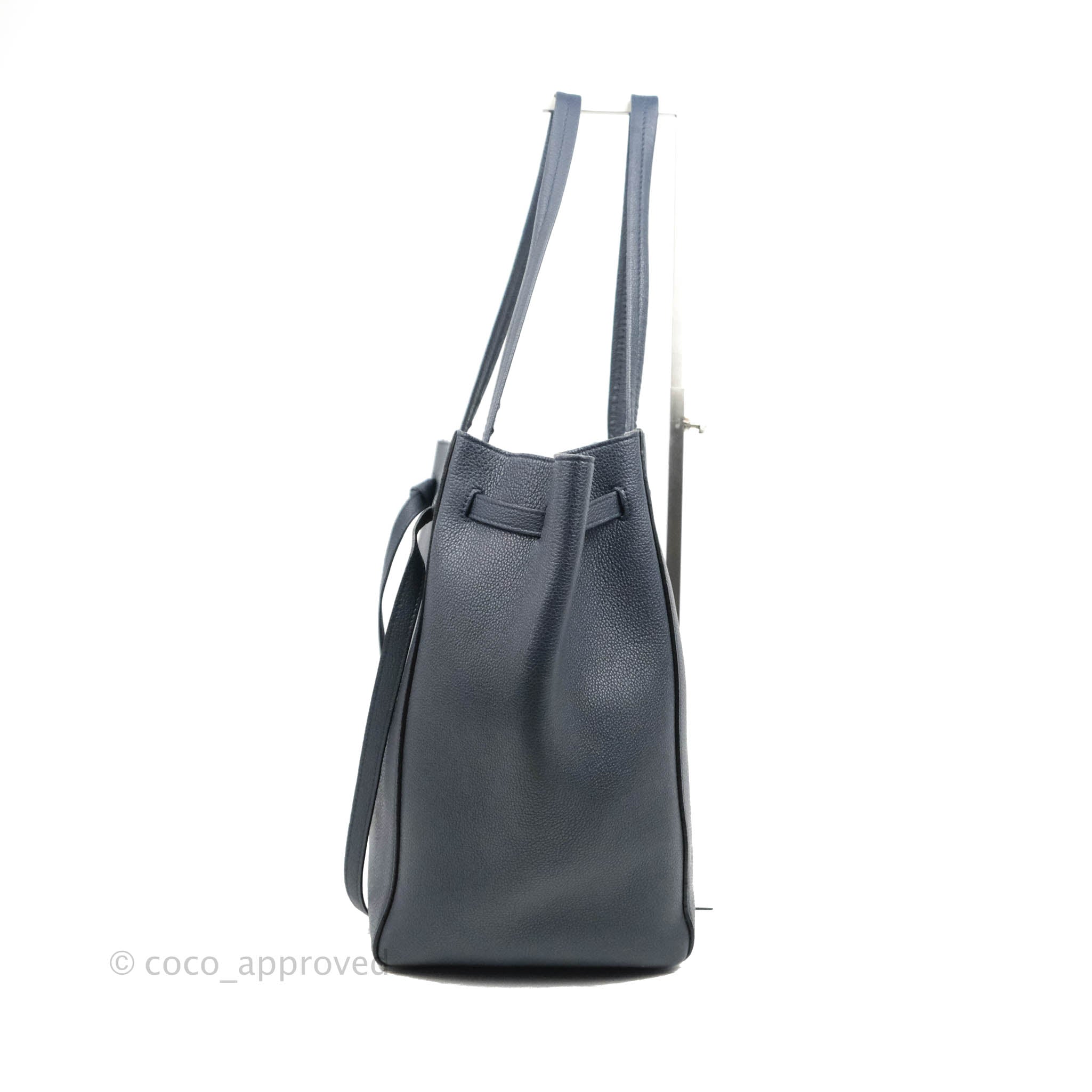 Celine Two-Tone Small Cabas Tote Bag White Black Grained Calfskin Leather