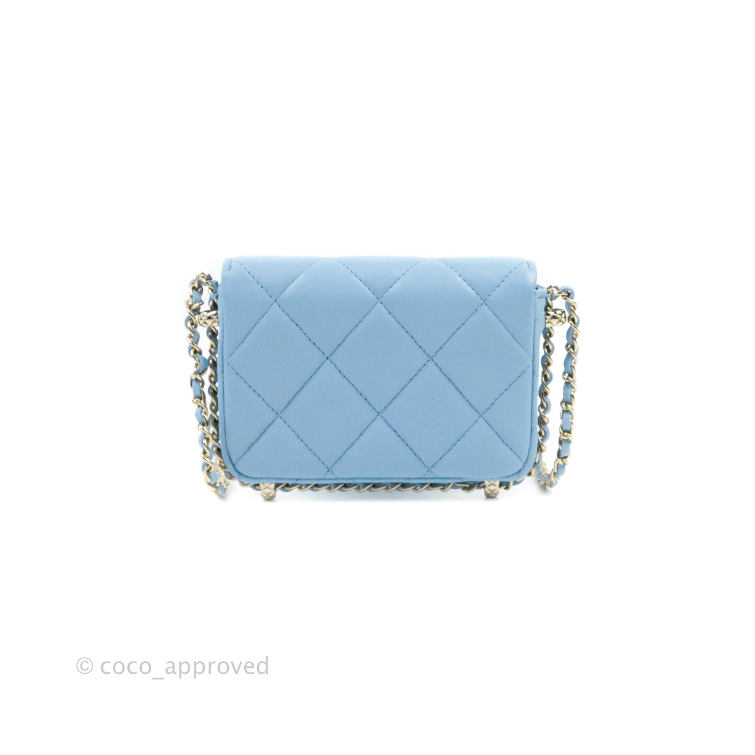 Chanel Mini Clutch With Chain Blue Lambskin Gold Hardware – Coco Approved  Studio
