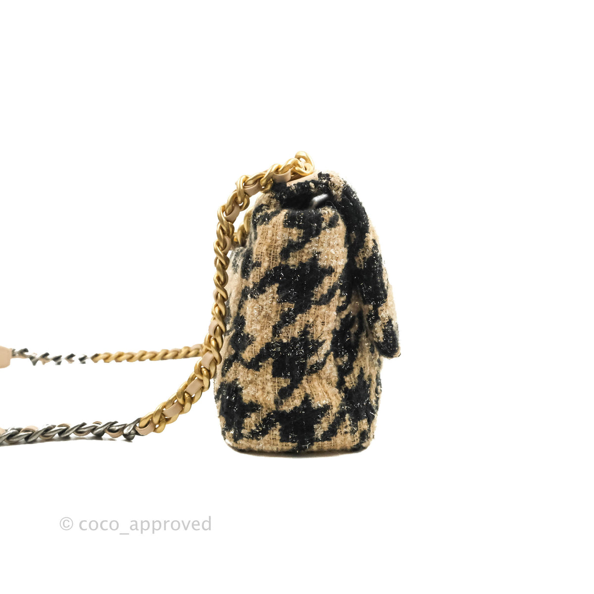 chanel tweed houndstooth bag