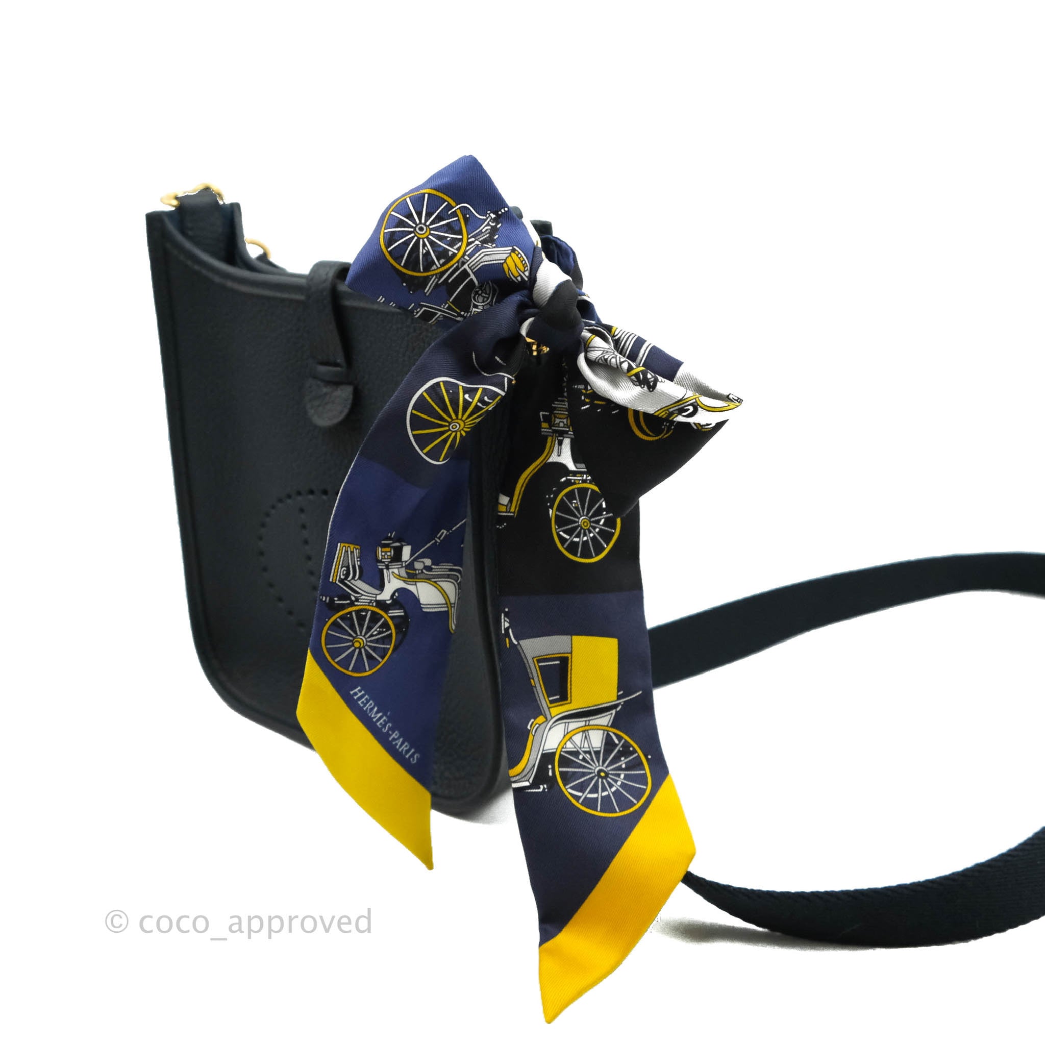Hermès Mini Evelyne 16 Blue Nuit Amazone with Twilly – Coco