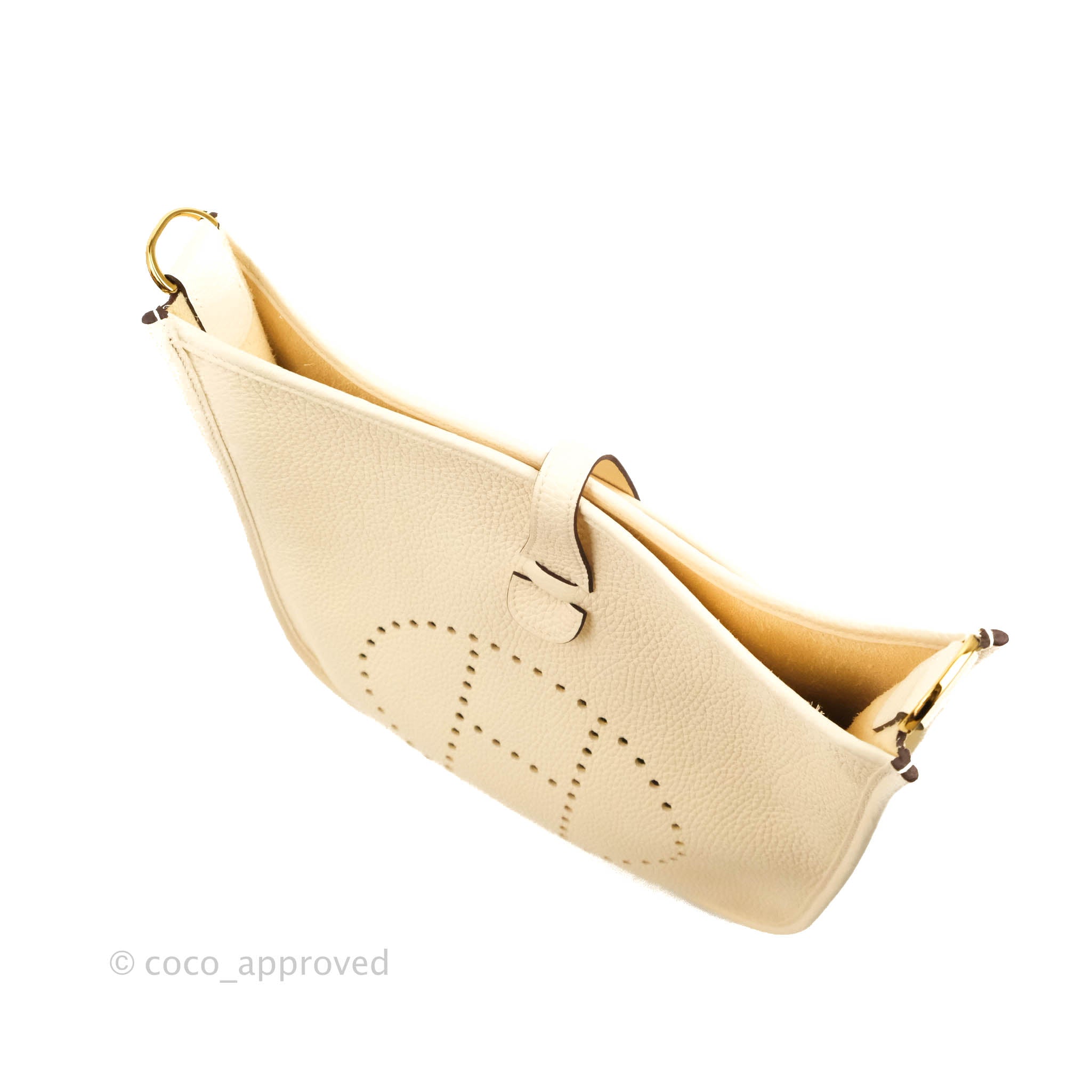 Hermès Gold Taurillon Clemence Evelyne III 29 PM Silver Hardware
