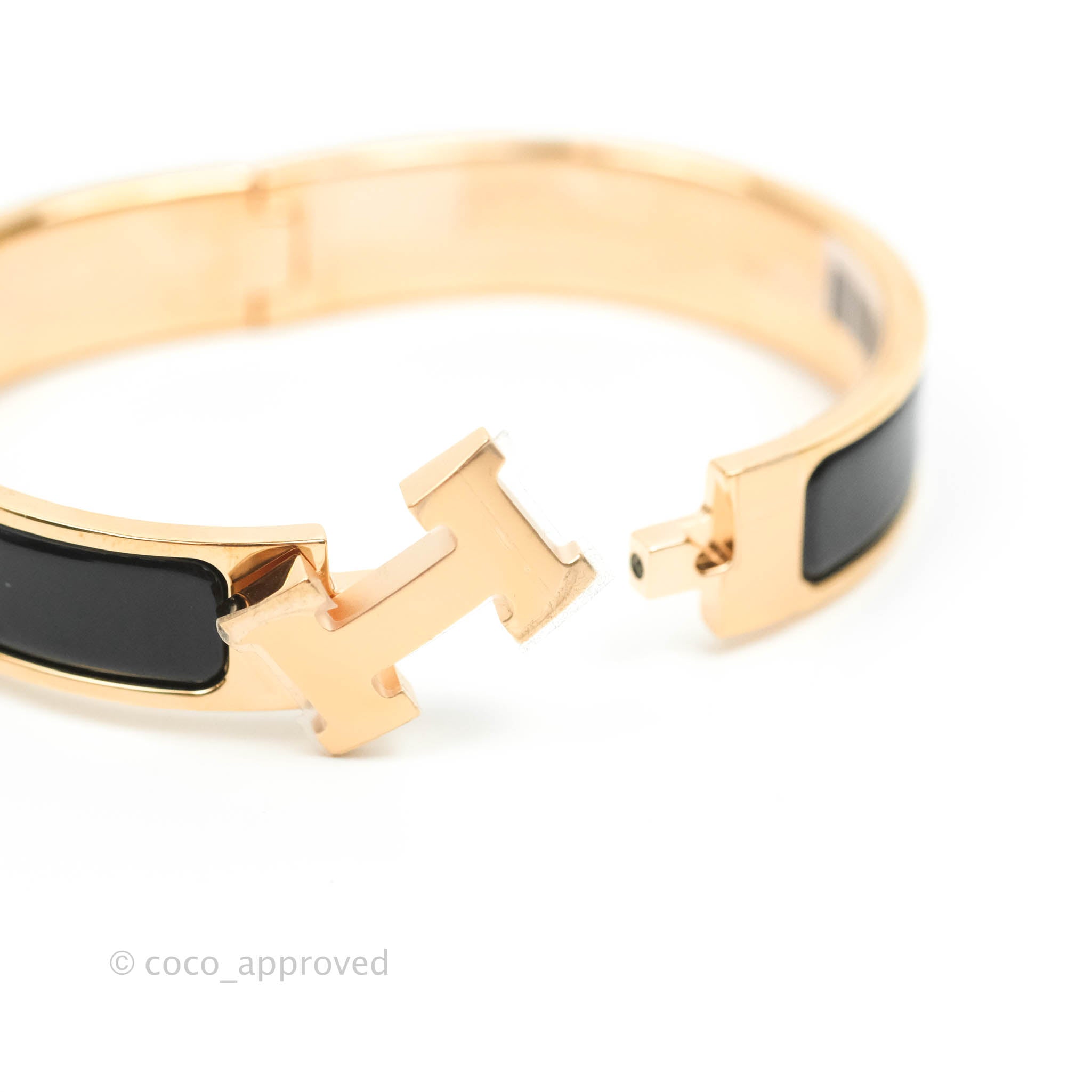 Hermes Clic H Bracelet Black Colour Bangle Size PM-Authentic | eBay