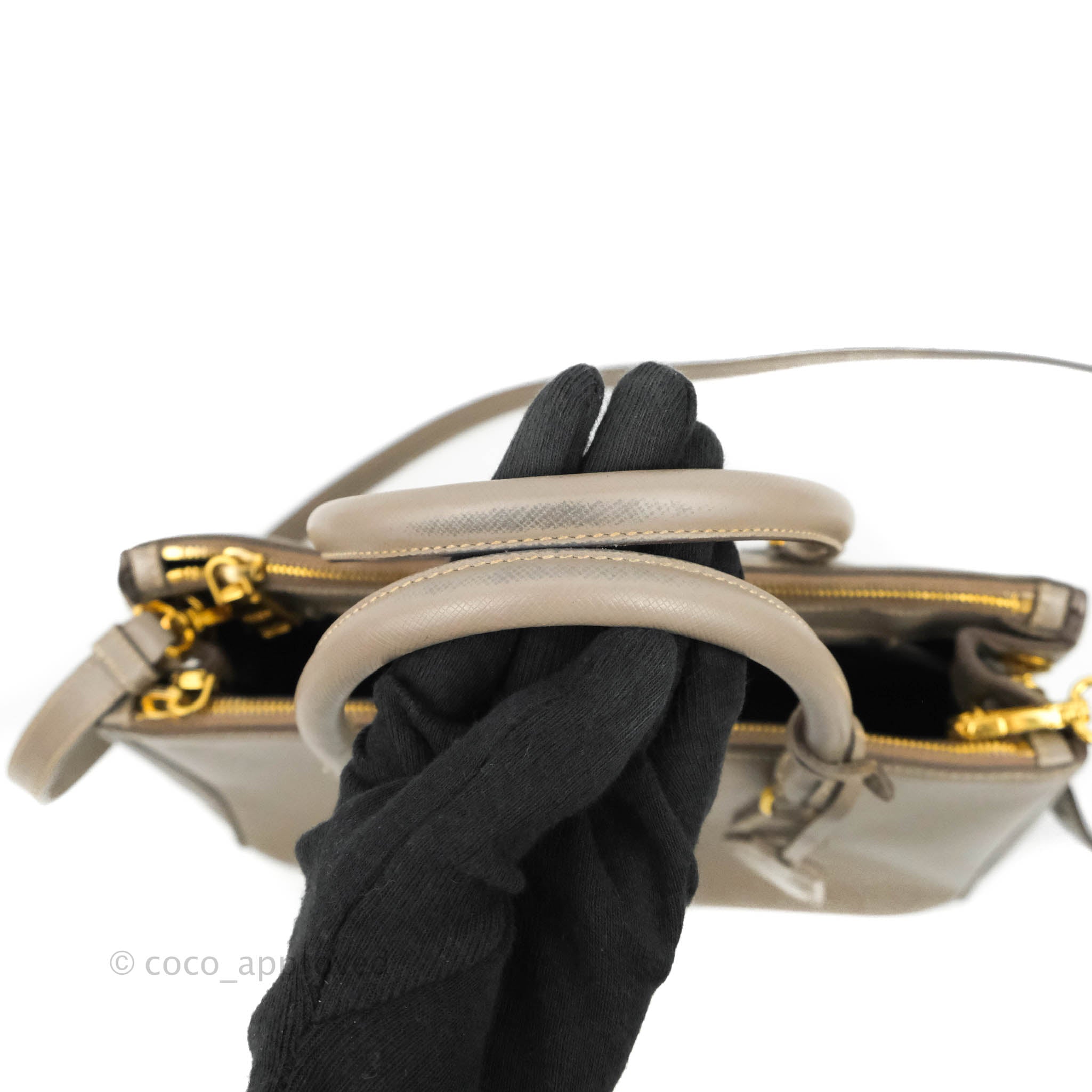 Prada Gold Saffiano Lux Leather Galleria Mini Bag Prada