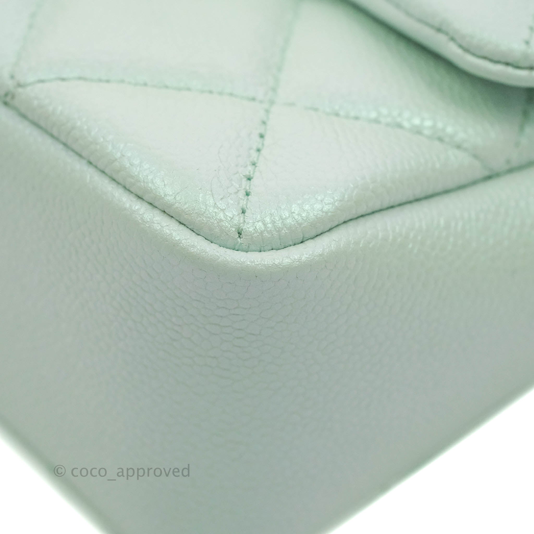 CHANEL Iridescent Caviar Quilted Mini My Perfect Flap Light Green 891856