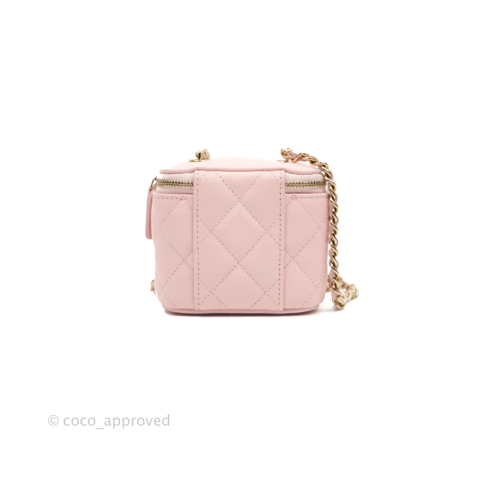 Chanel Mini Top Handle Vanity With Chain Pink Lambskin Gold Hardware – Coco  Approved Studio