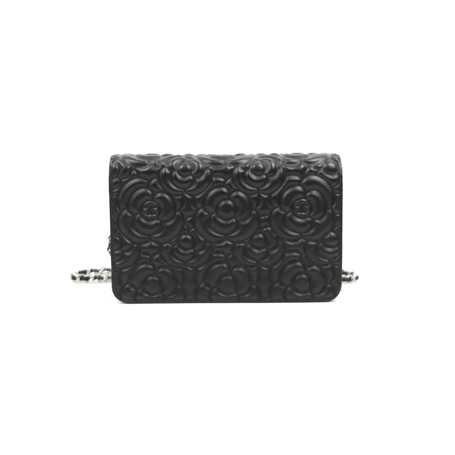 CHANEL Chanel long wallet Coco mark Camellia Flap black #2