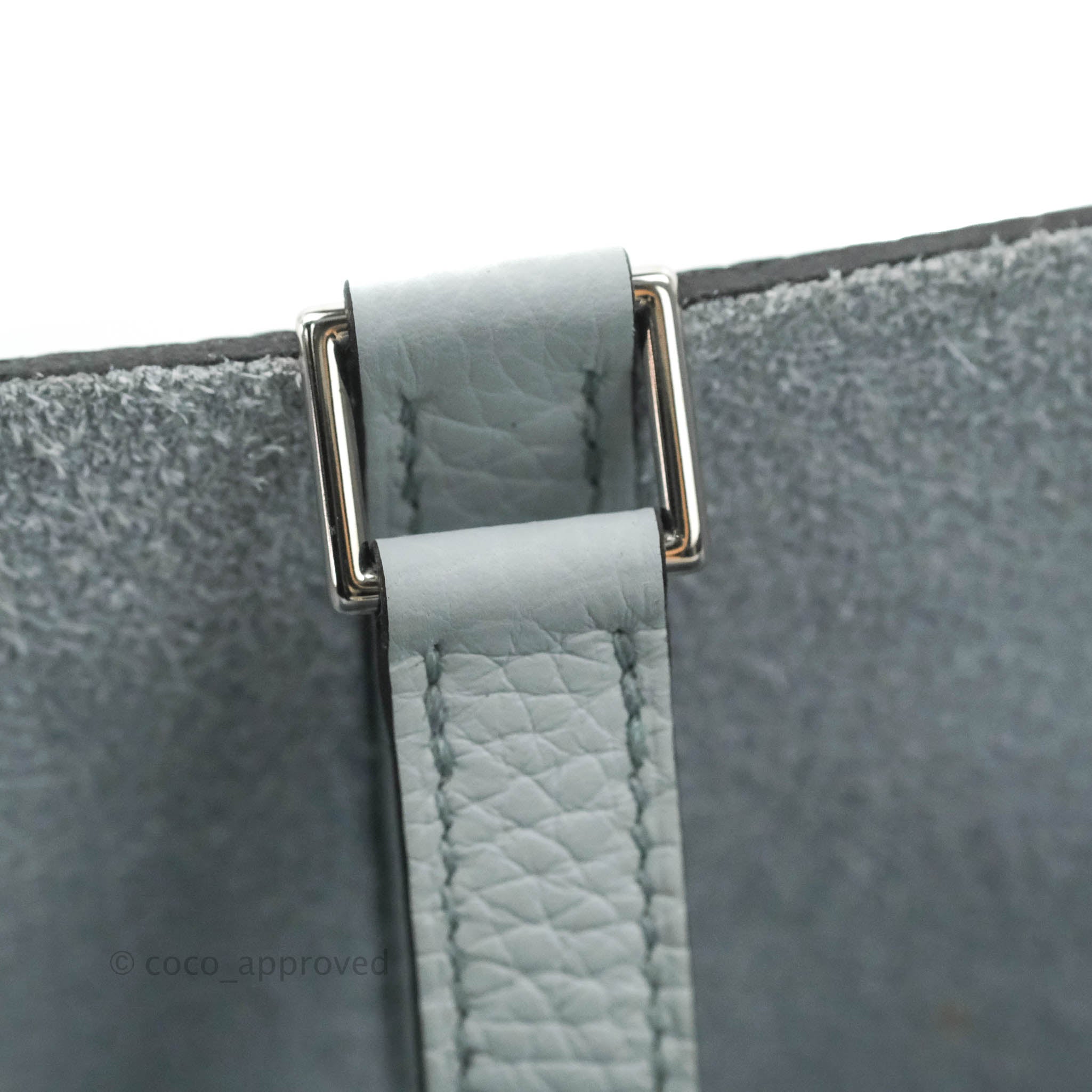 Hermès Picotin Lock 18 PM Bleu Pale Clemence Palladium Hardware – Coco  Approved Studio