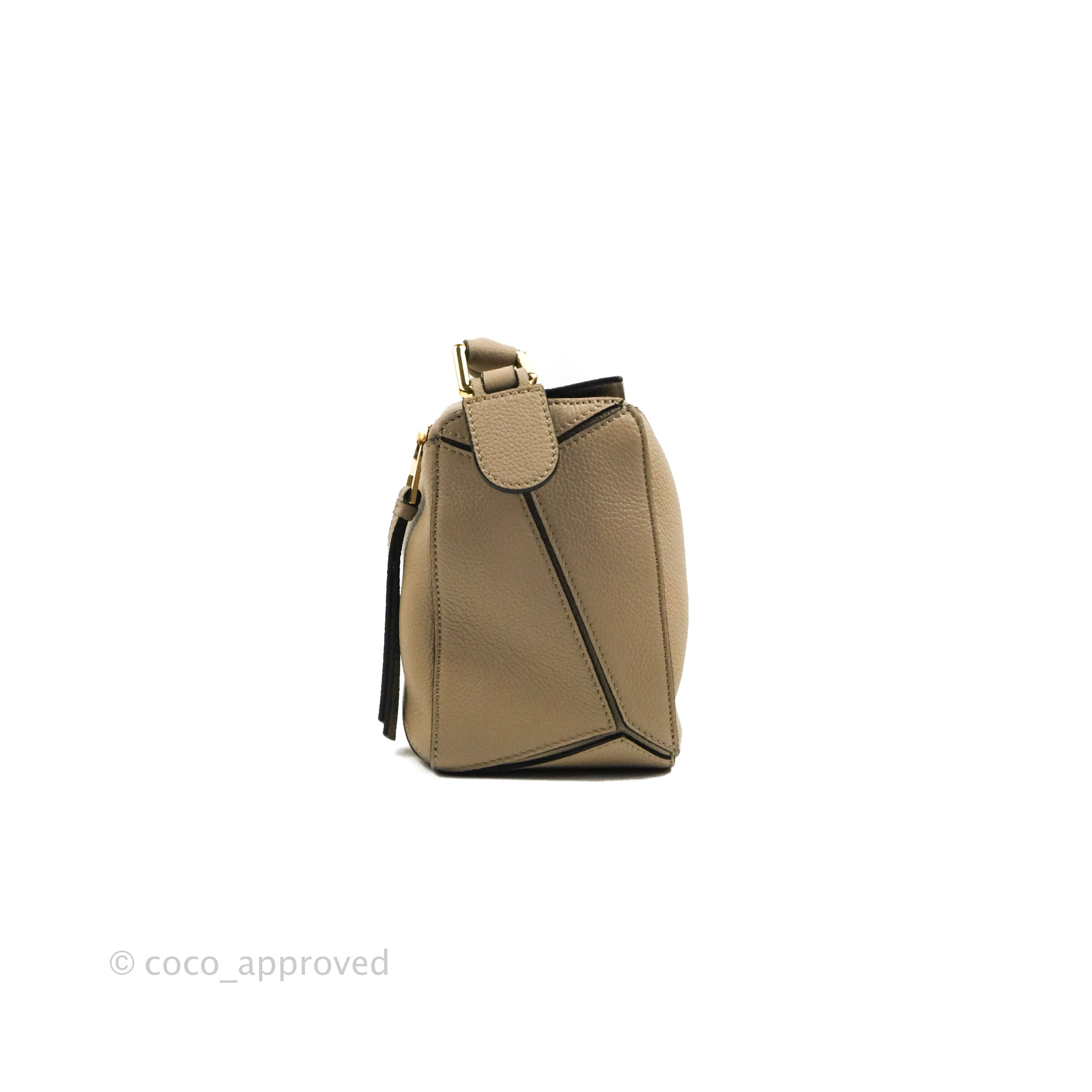 LOEWE Puzzle Calfskin Leather Shoulder Bag Sand Mink