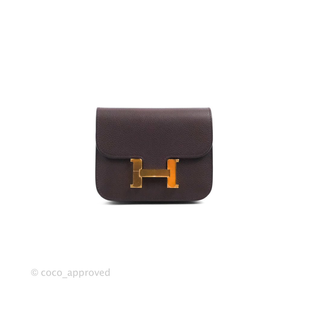 Hermès Constance Slim Wallet Rouge Sellier Evercolor Gold Hardware