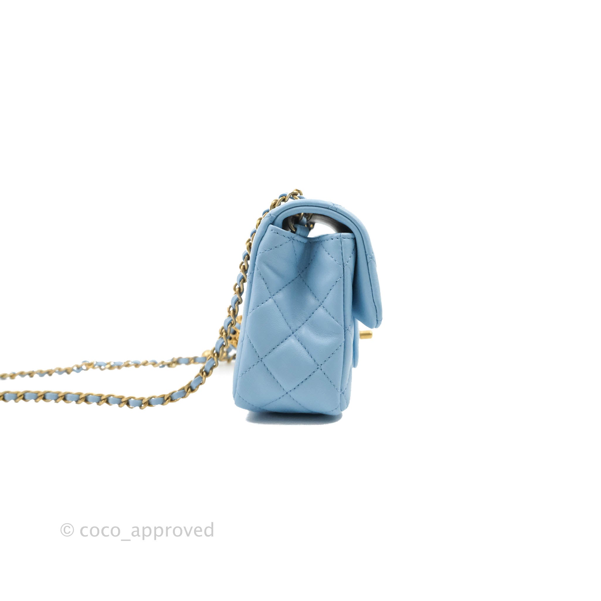Chanel Mini Surpiqué Pochette - Blue Mini Bags, Handbags - CHA484115