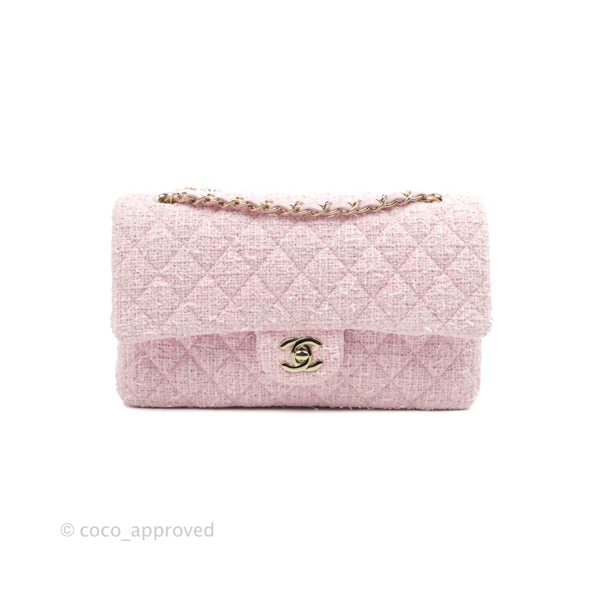 Chanel 2021 Classic Tweed Medium Double Flap Bag - Pink Shoulder Bags,  Handbags - CHA718327