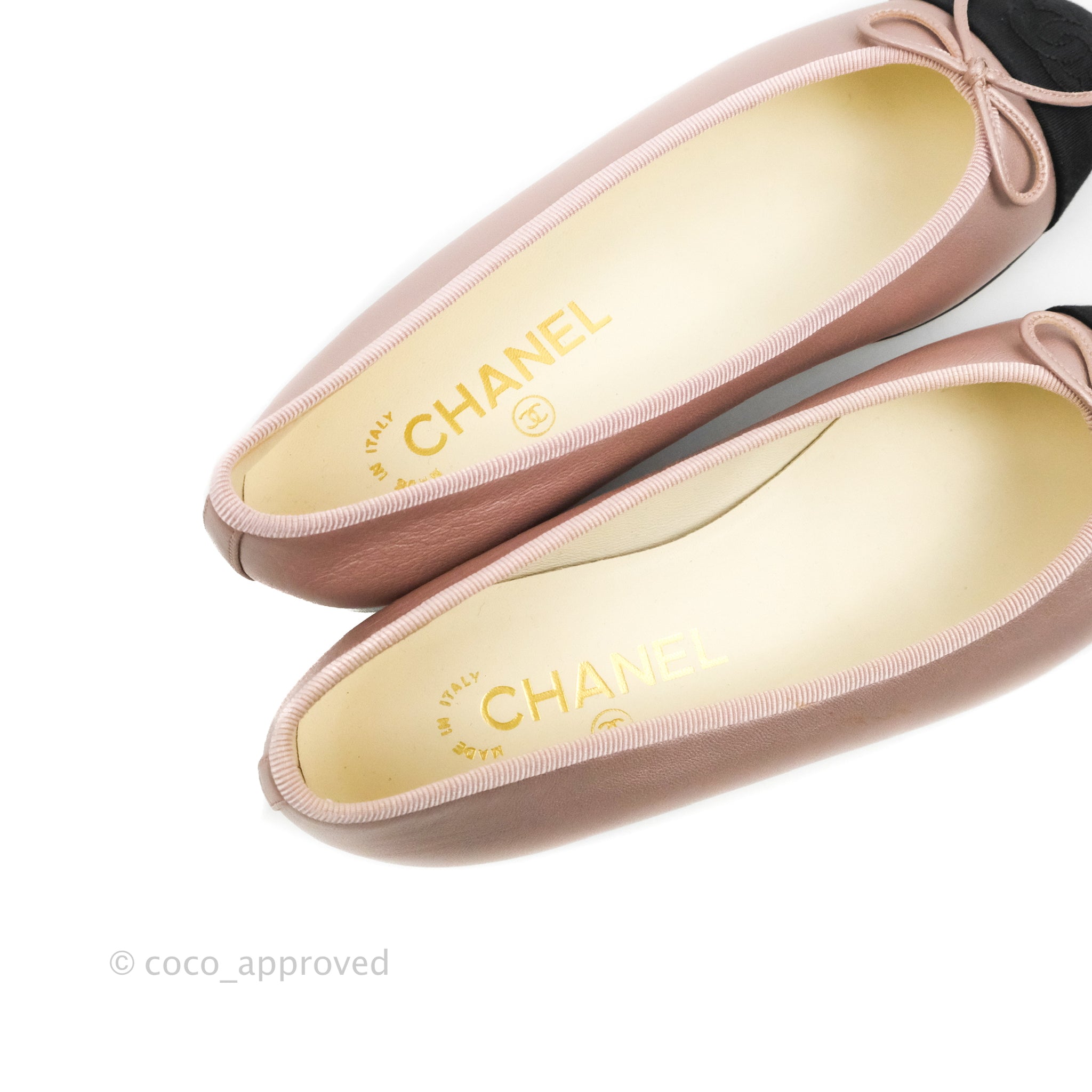 Chanel Ballerina Flats Pink Black Size 36 – Coco Approved Studio