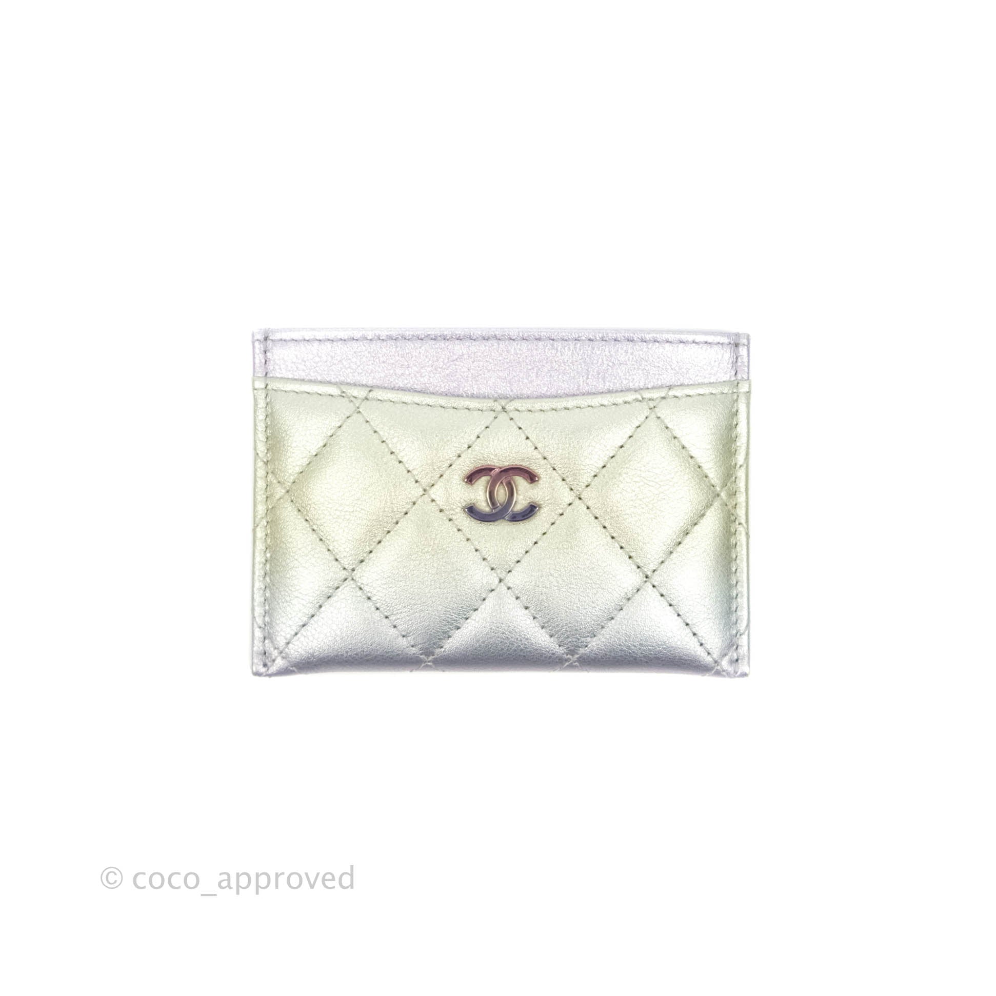 Chanel Classic Quilted Metallic Rainbow Lambskin Card Holder