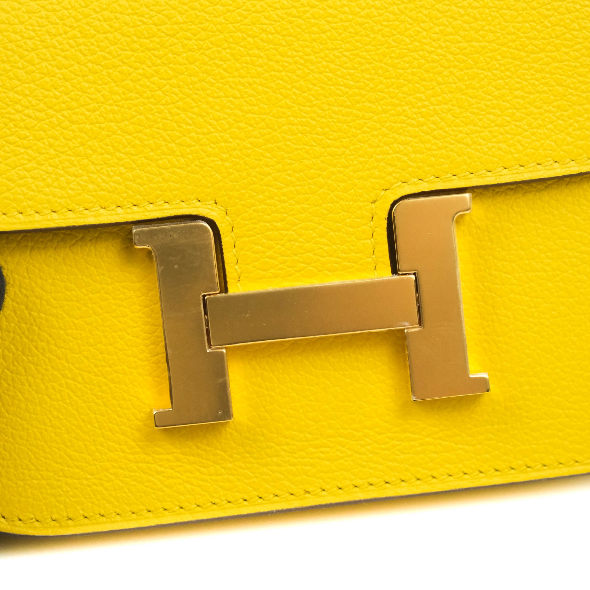 Hermes Epsom Constance Slim Wallet Waist Belt Bag Classic Gold on Gold.  BNIB!