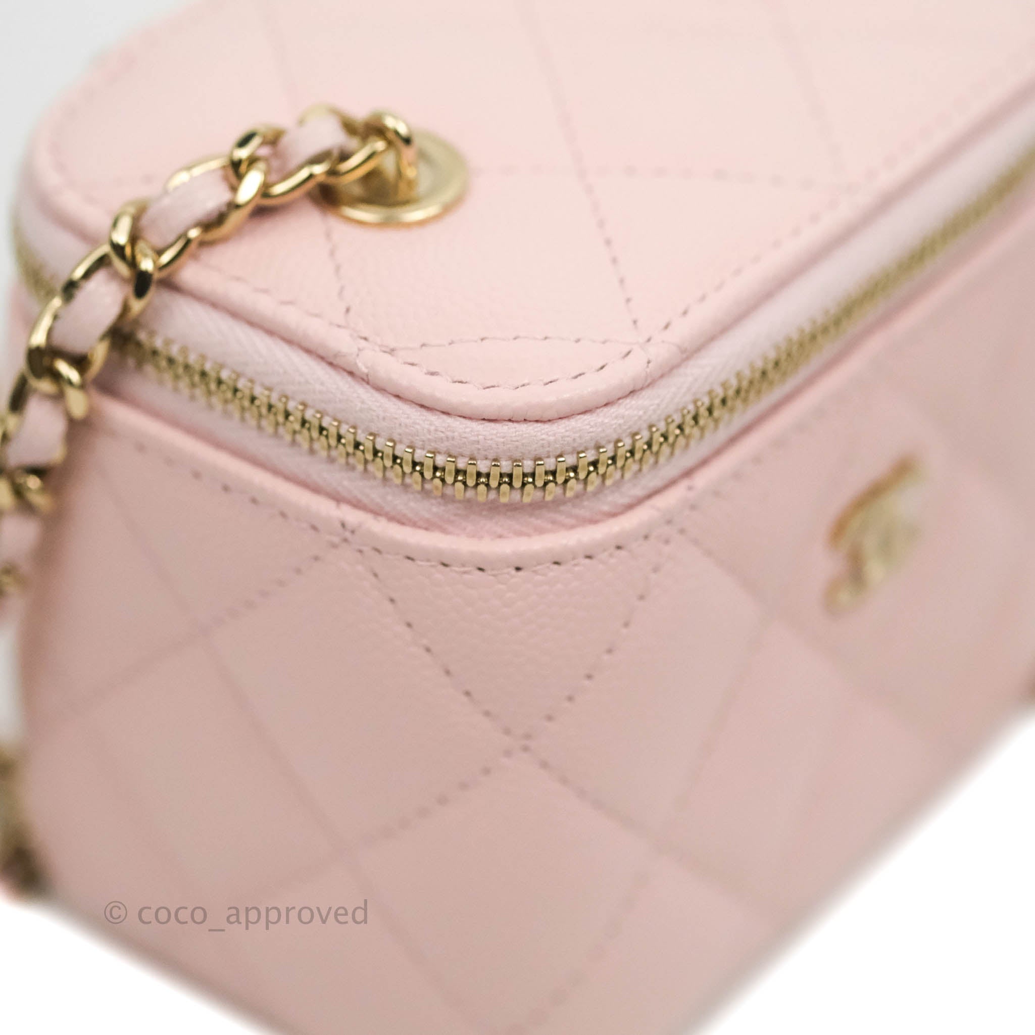 Chanel Mini Top Handle Vanity With Chain Pink Lambskin Gold Hardware – Coco  Approved Studio