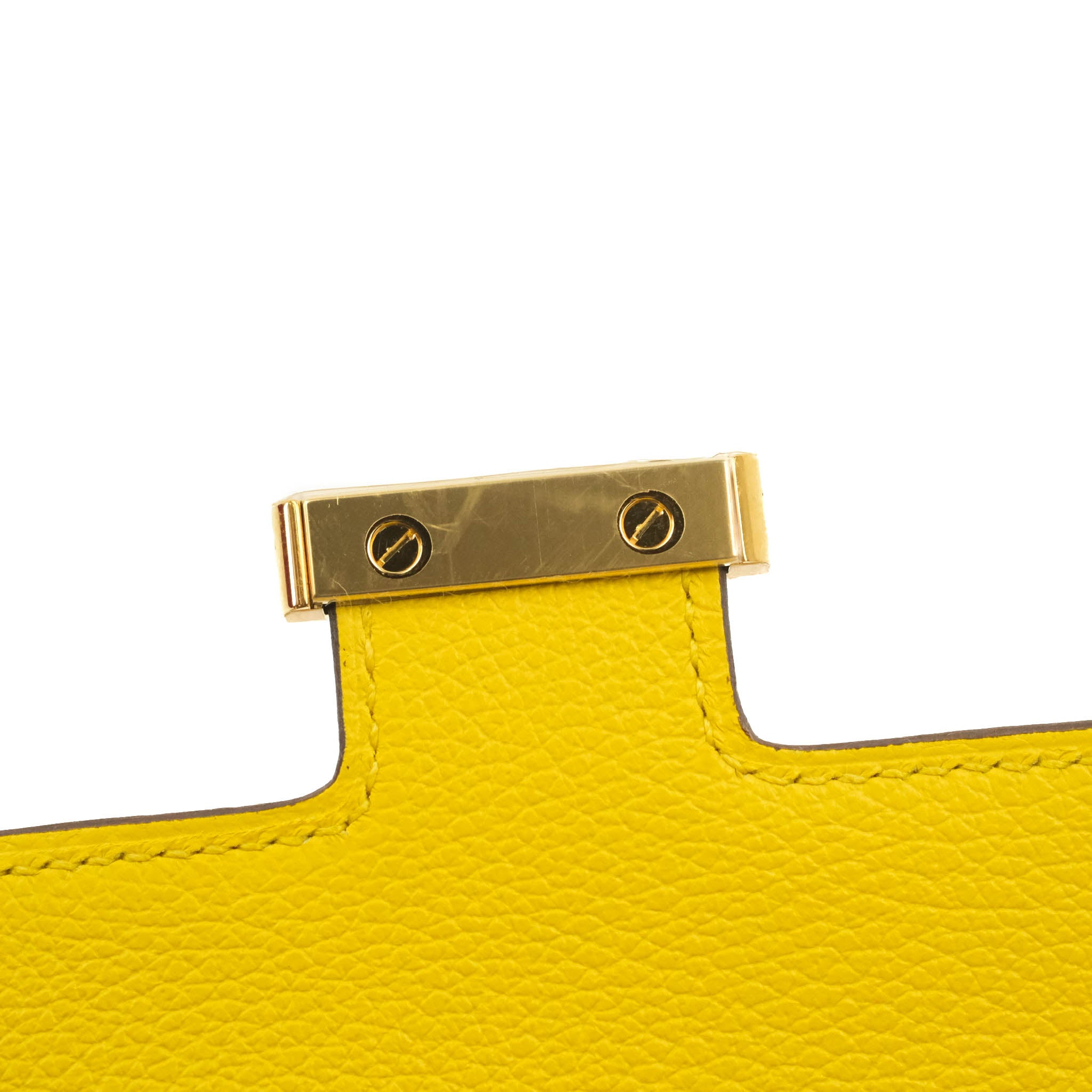 Hermès Bleu Lin Evercolor Constance Slim Wallet Gold Hardware