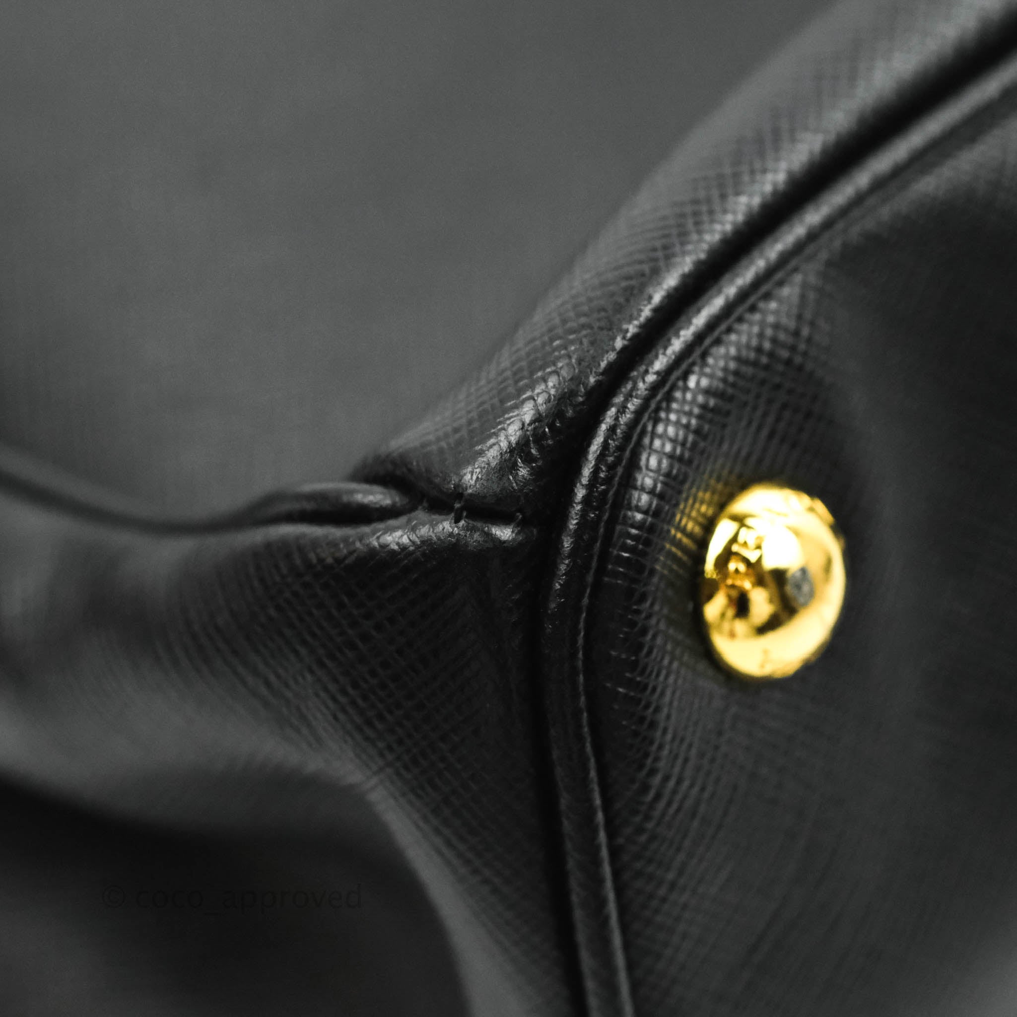 Prada Galleria Medium Black Saffiano Leather Satchel &