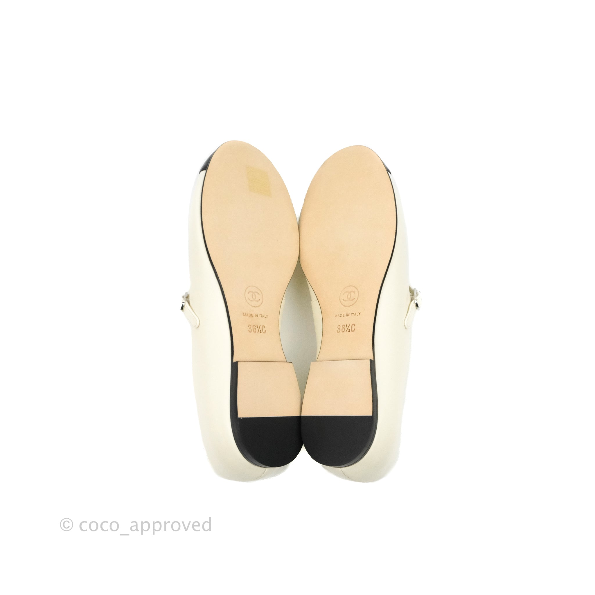 Chanel Mary Janes Flats White/Black 36.5 – Coco Approved Studio