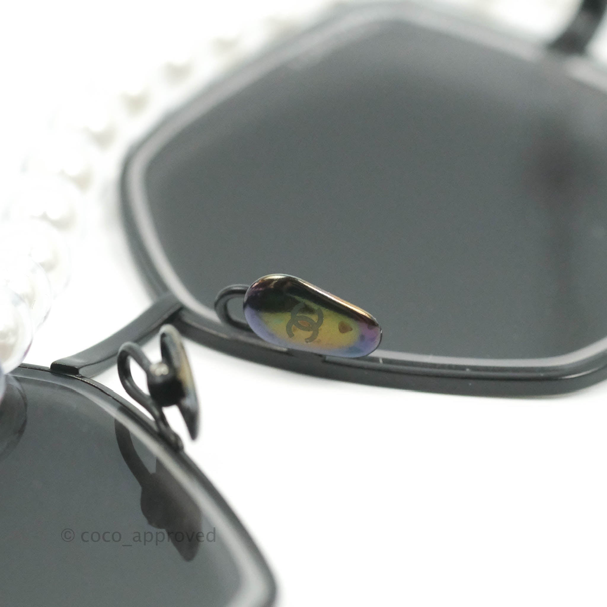 Chanel 4262 Butterfly Black Metal Sunglasses with Pearl 