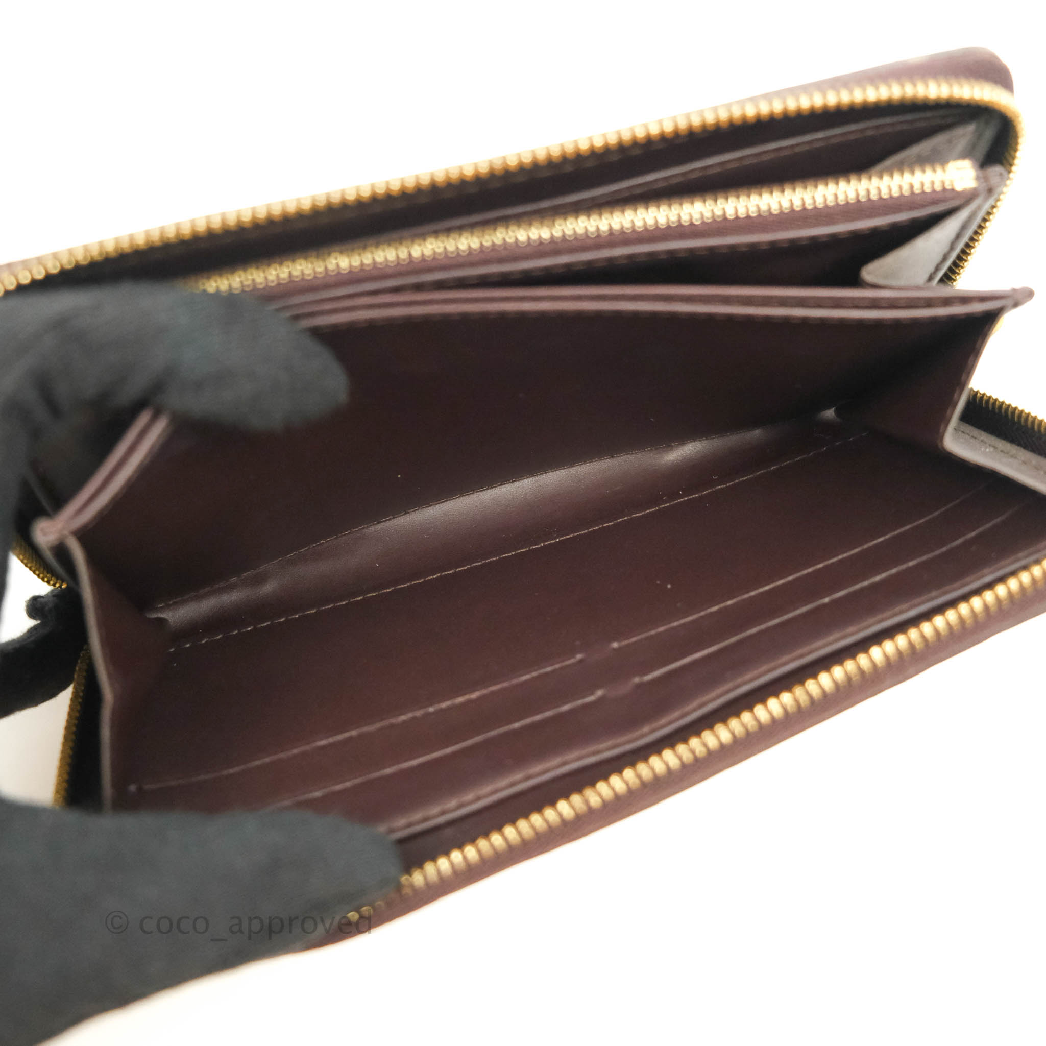 LOUIS VUITTON Cerise Monogram Vernis Zippy Compact Wallet E4087