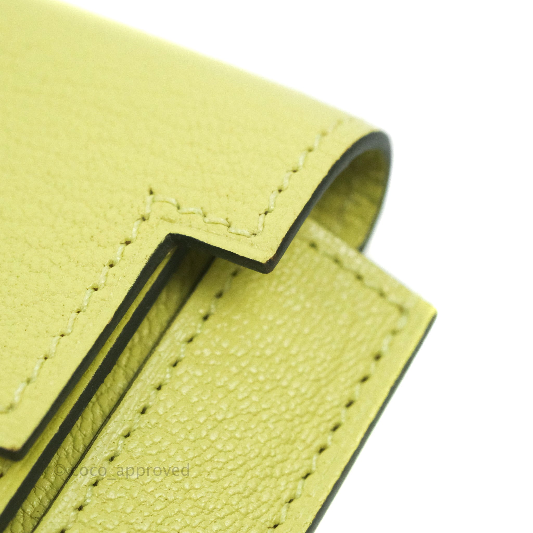 HERMES Kelly Wallet Compact wallet Chevre leather Orange Used