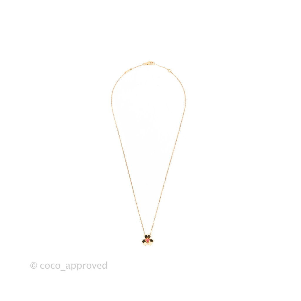 Van Cleef & Arpels Frivole Pendant Rose Gold Ruby Mini Model